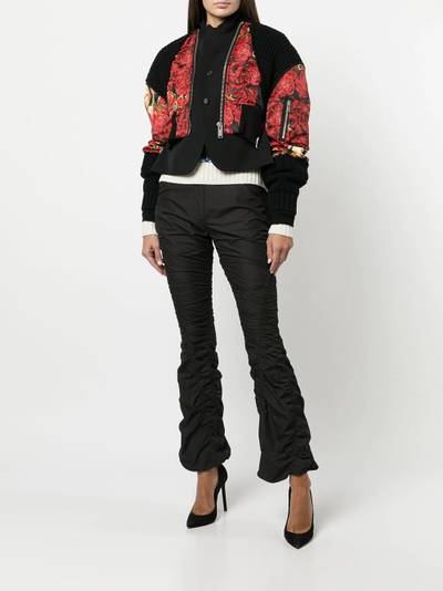 UNDERCOVER knitted-panels rose-print jacket outlook