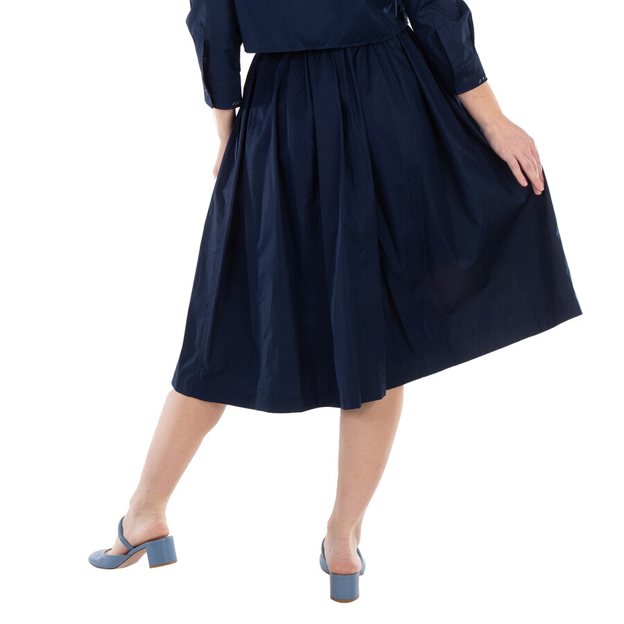 Marni Light Navy A-Line Cotton Midi Skirt - 4