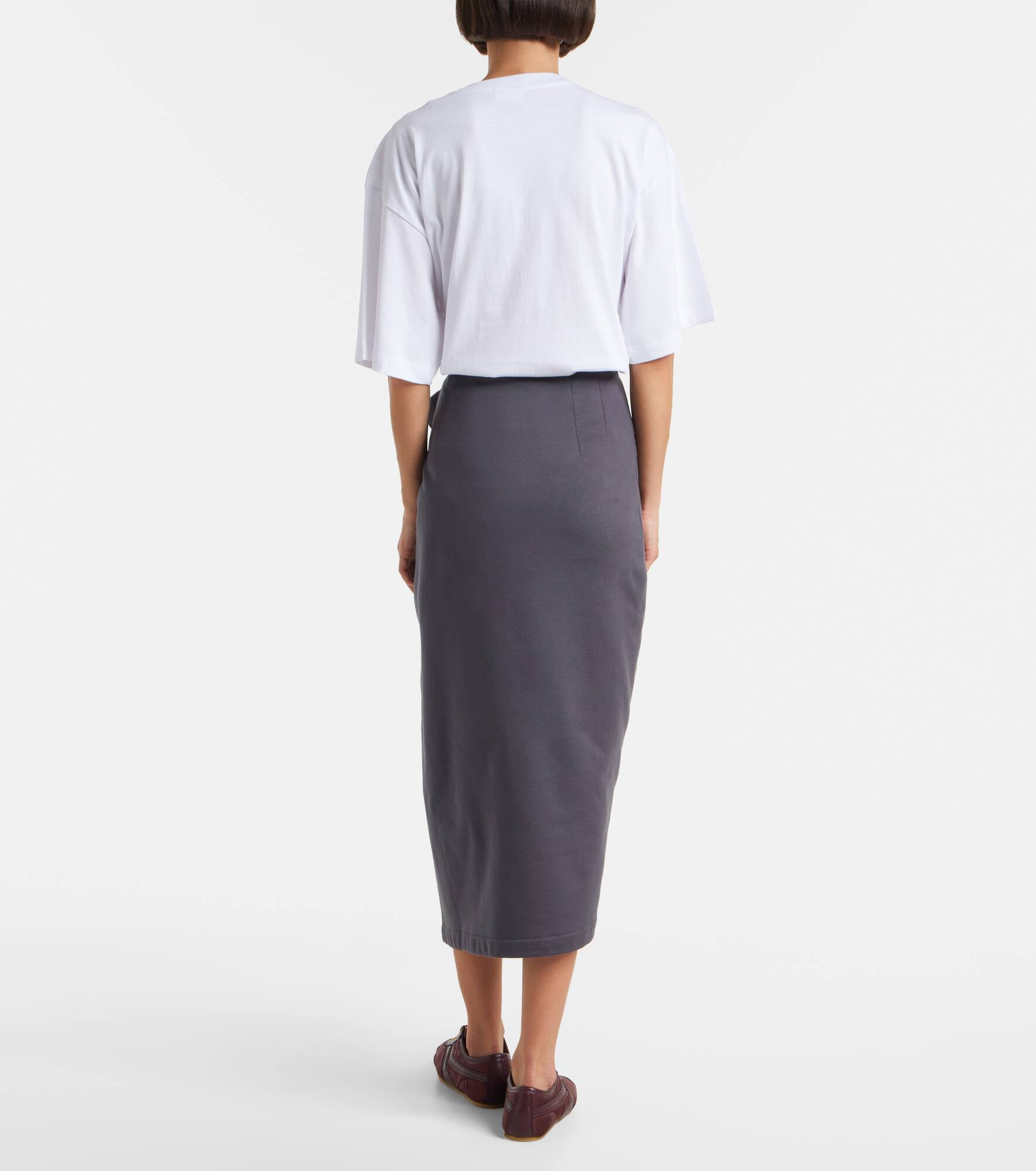 Ruffled cotton midi skirt - 3