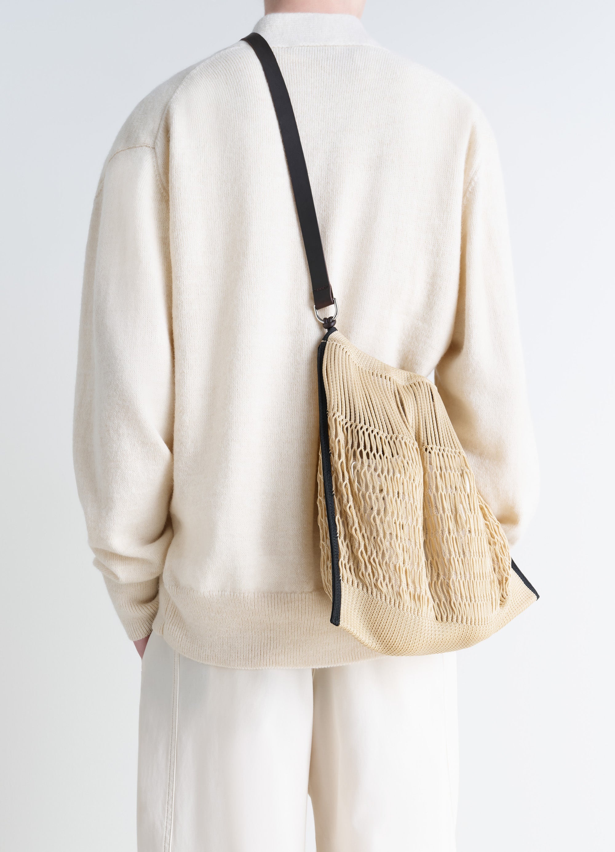 LARGE CROSSBODY FILT NET SHOPPING BAG - 3