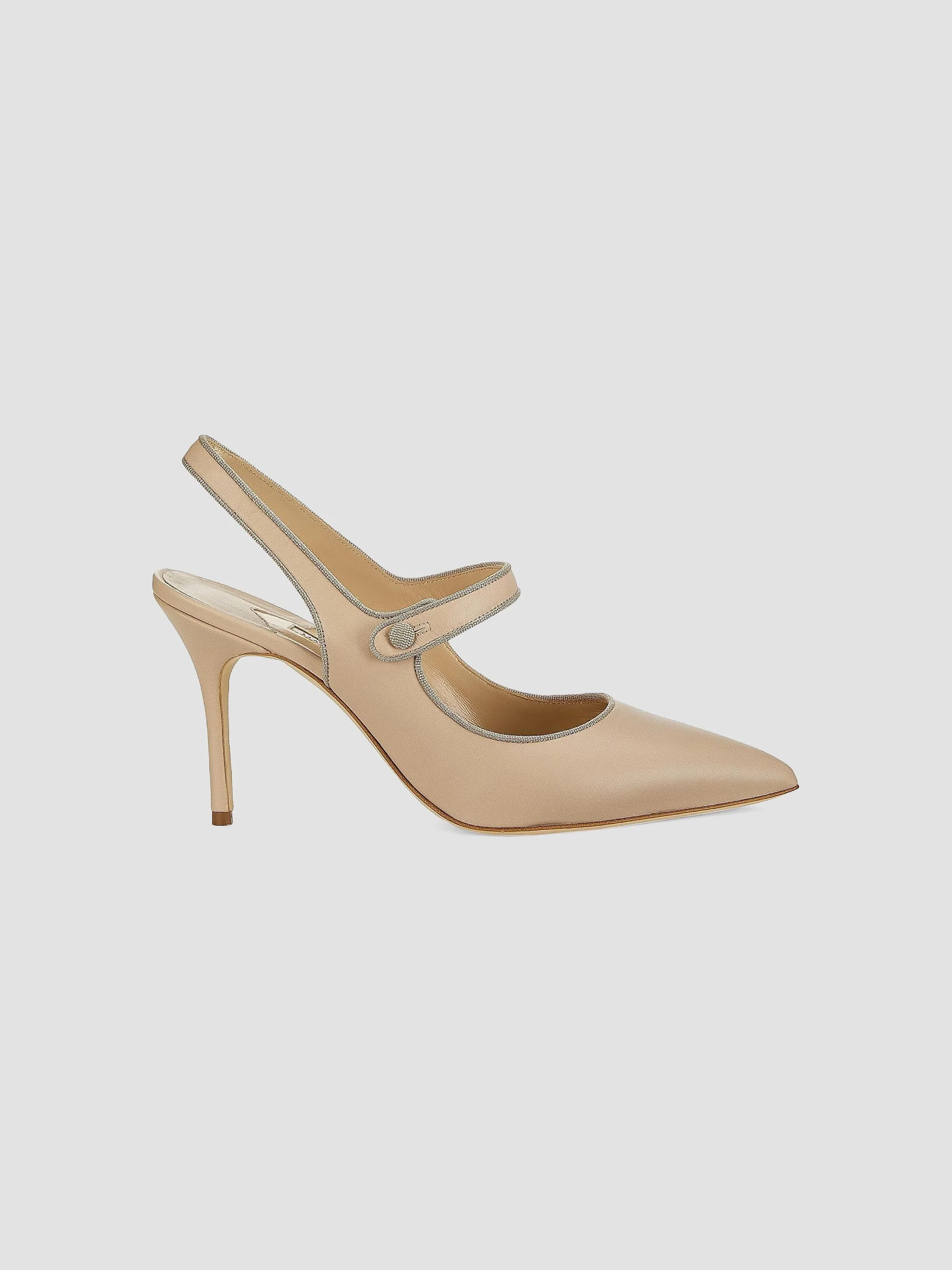 Women's Camparisli 90MM Leather Mary Jane Pumps - Beige - 1