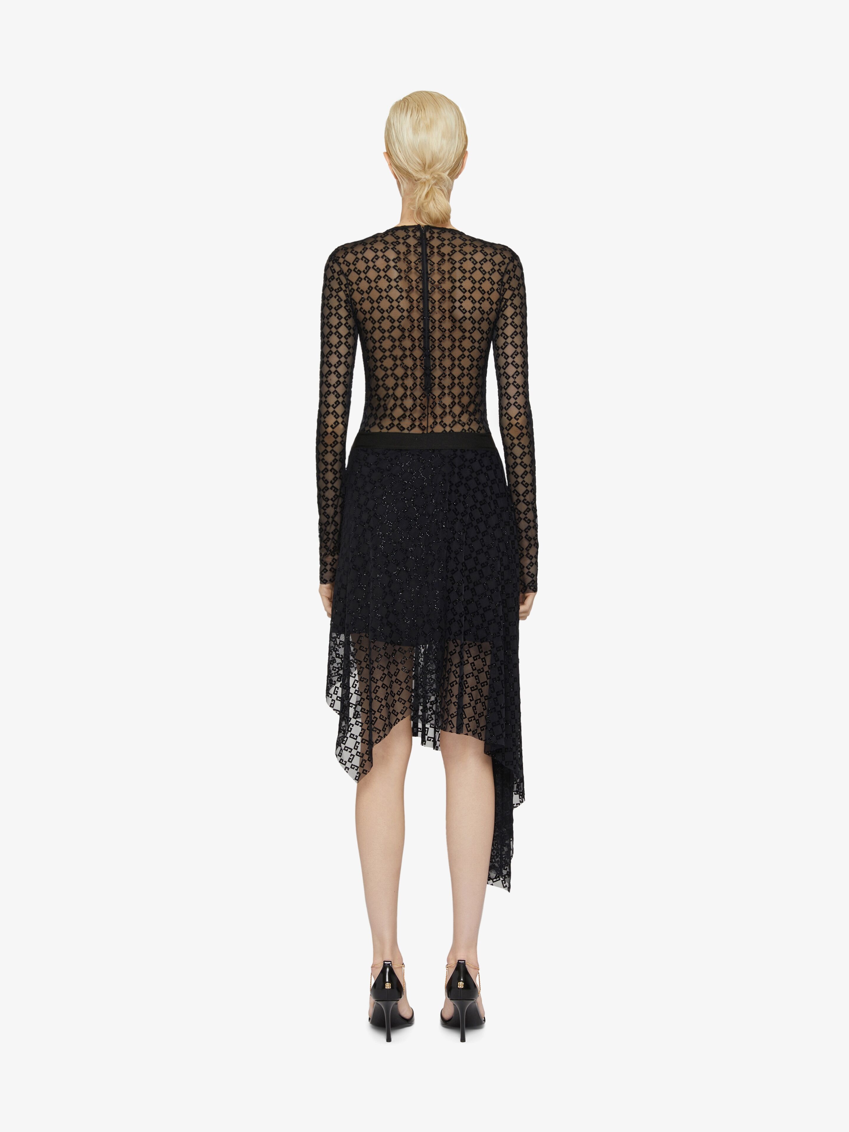 ASYMMETRIC SKIRT IN SHINY MONOGRAM 72 TULLE - 3
