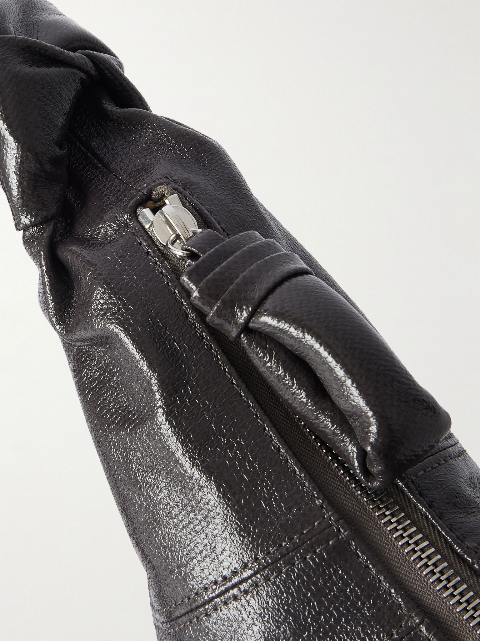 Croissant Small Coated-Cotton Messenger Bag Black - 4