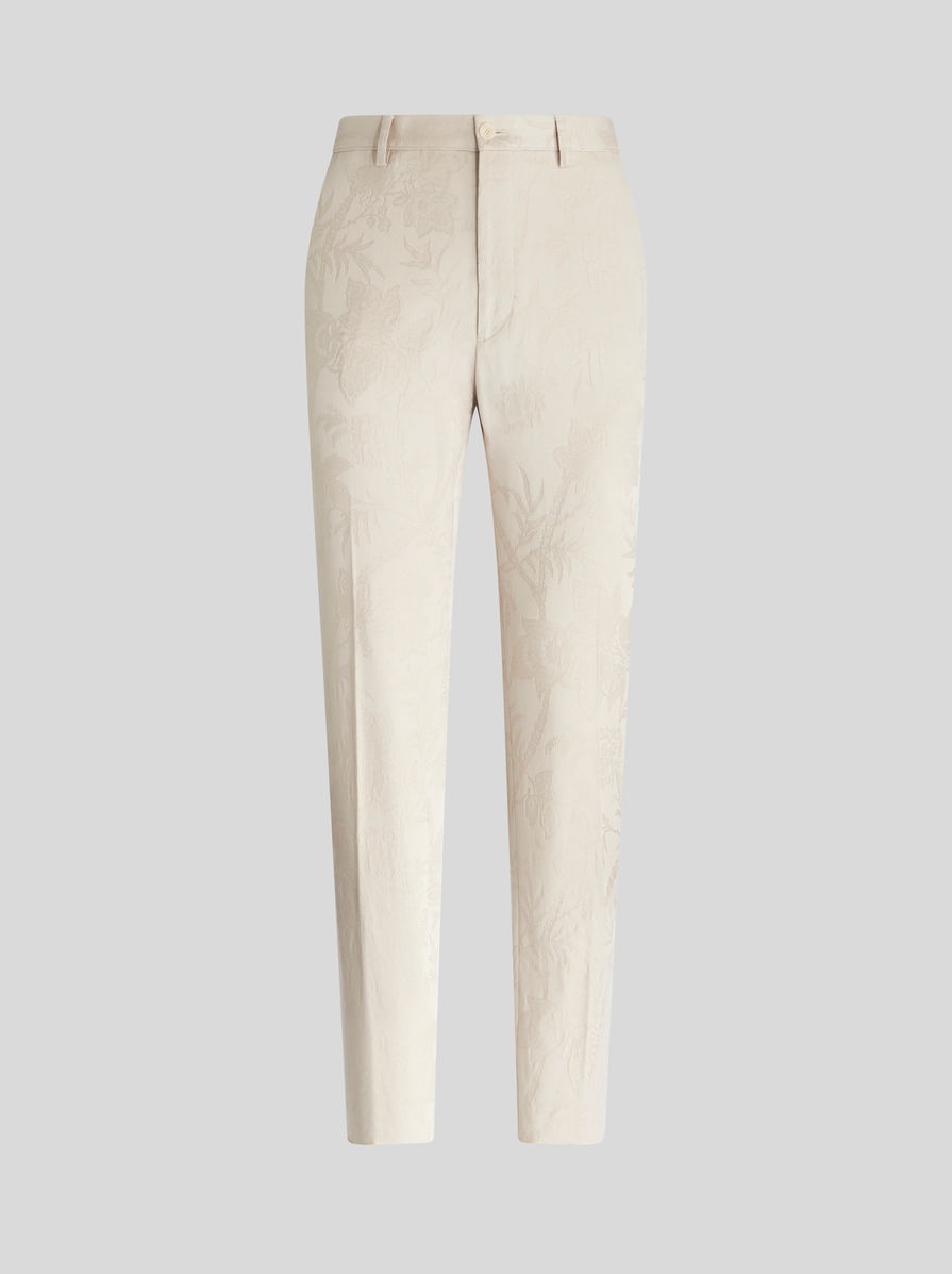 FLORAL DESIGN JACQUARD TROUSERS - 1