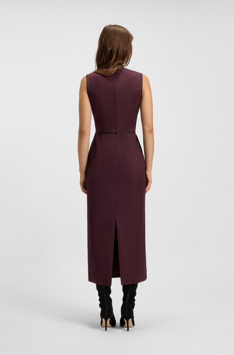 PIPED-WAISTBAND DRESS IN VIRGIN WOOL 4