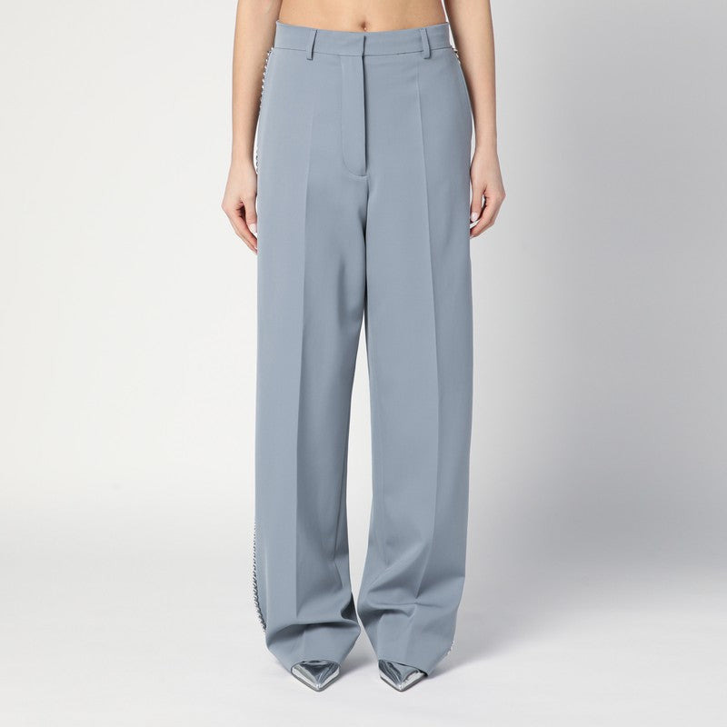 WIDE-LEG LIGHT GREY FALABELLA PANTS WITH CHAIN - 1