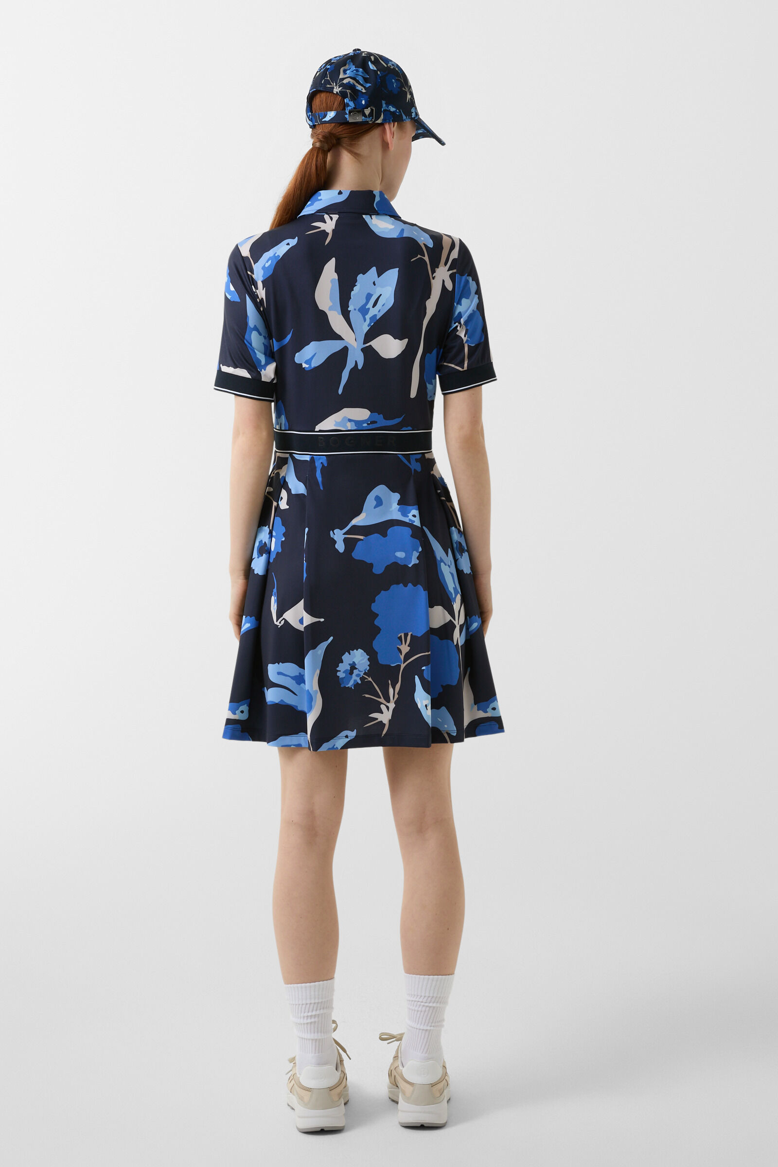 Linny functional polo dress in Navy blue/light blue - 3