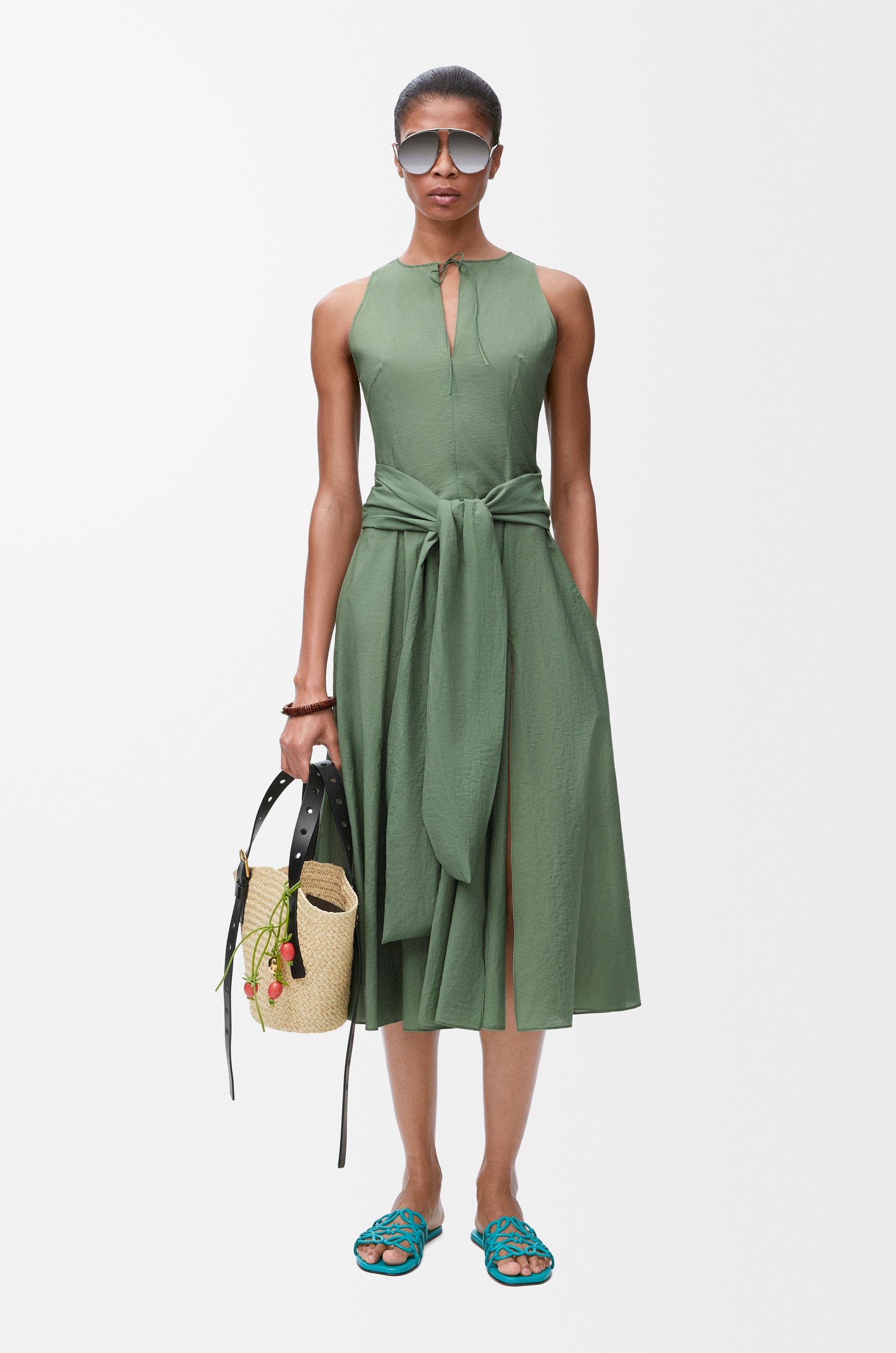 Wrap dress in cotton blend - 3