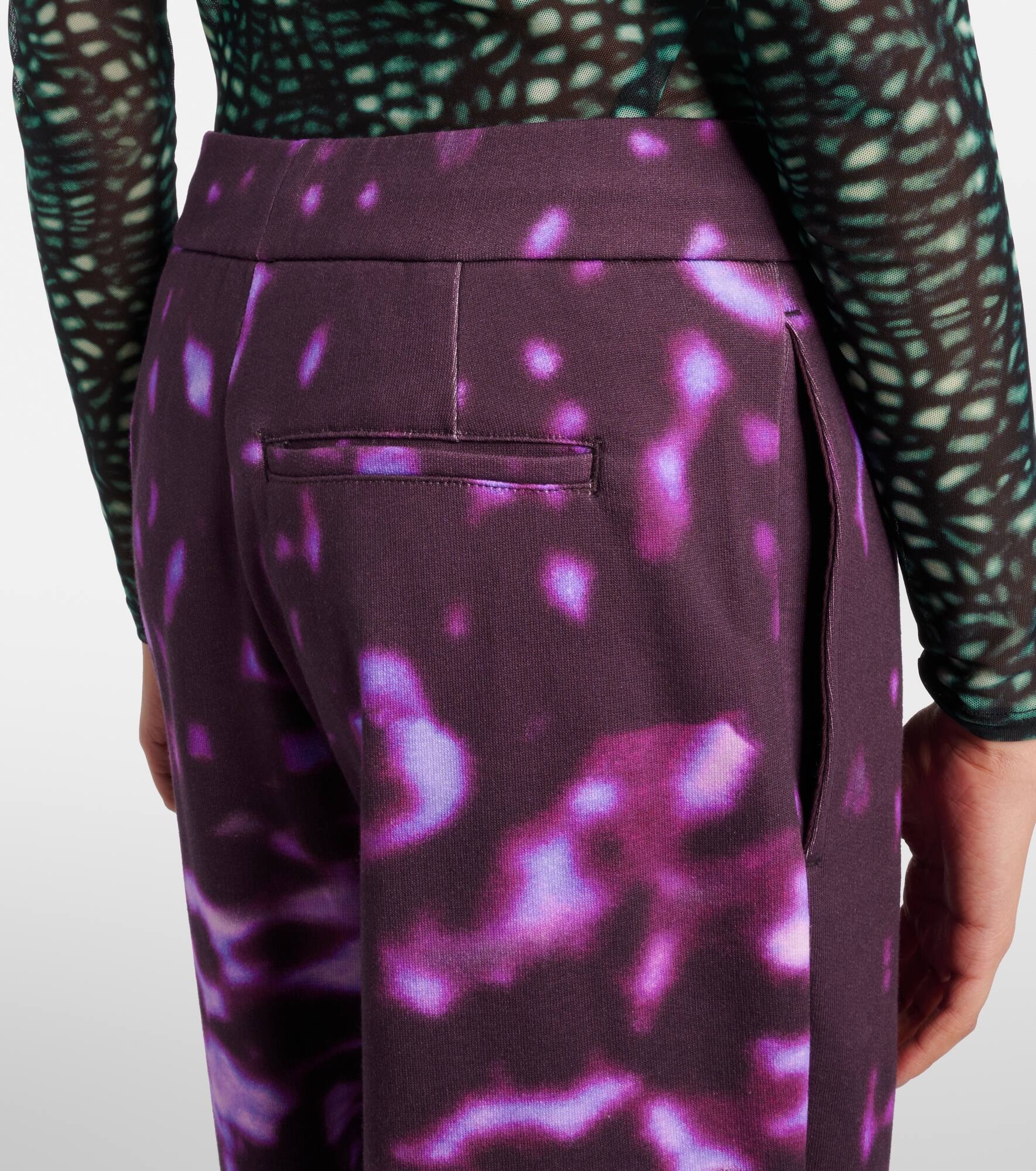 Printed cotton straight sweatpants - 6