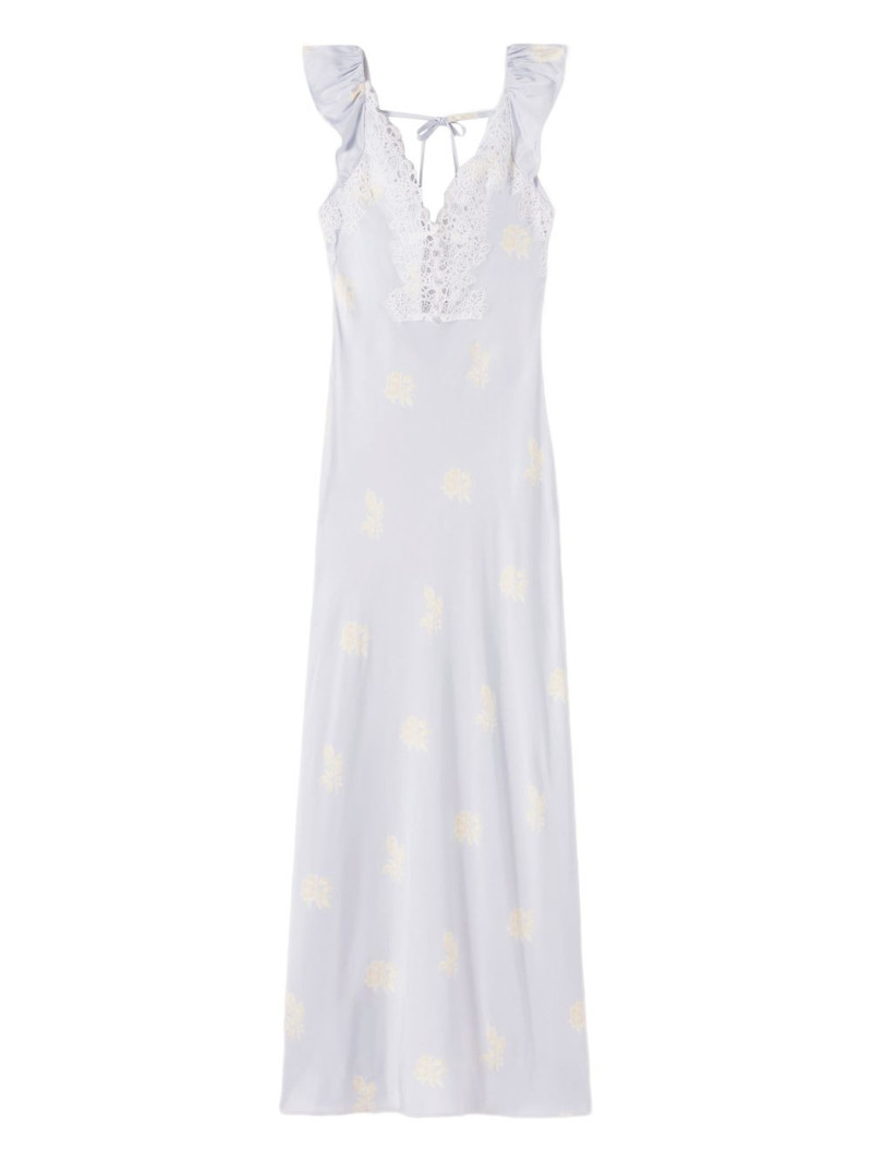 lace-trim floral-print maxi dress 1