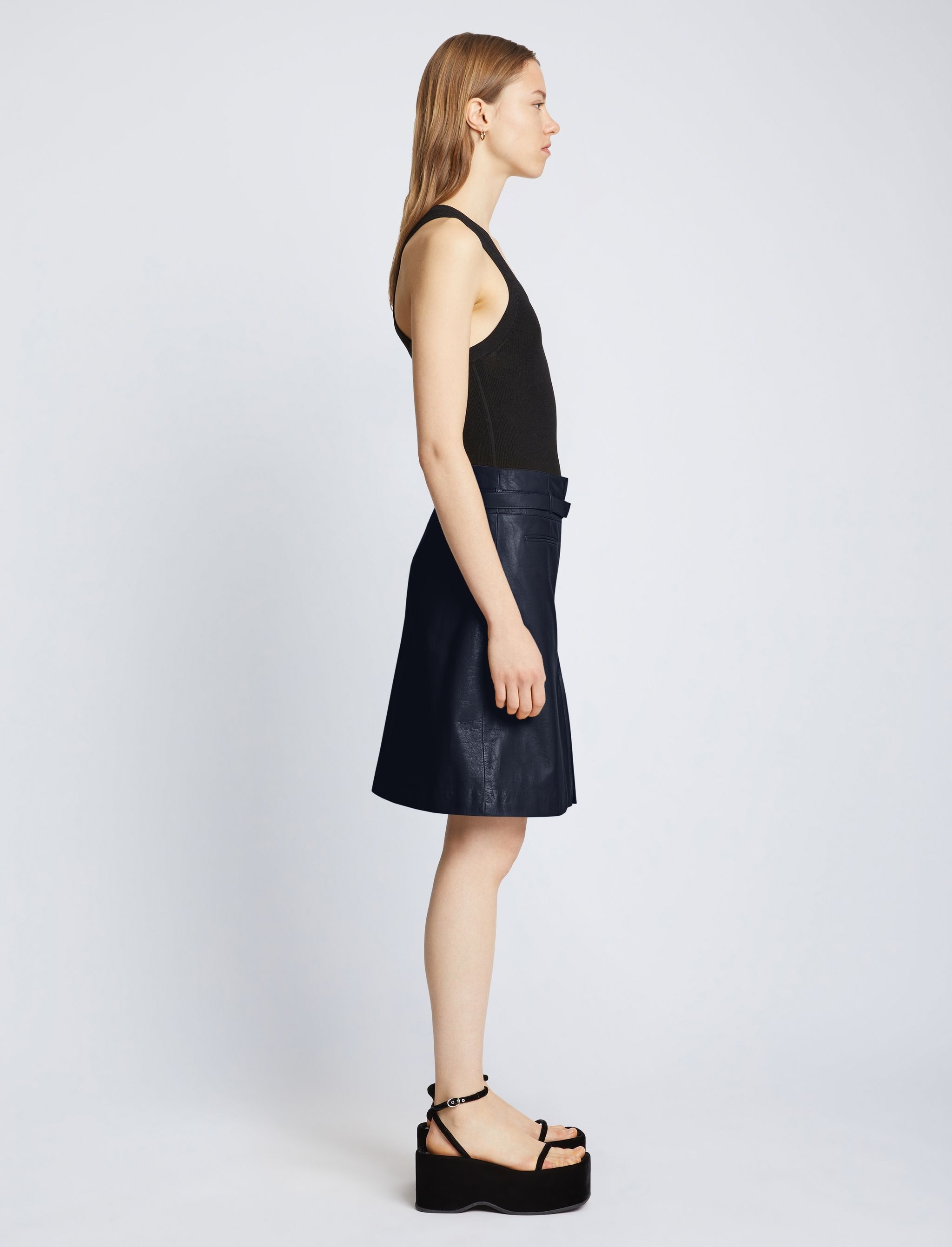 Glossy Leather Skirt - 3