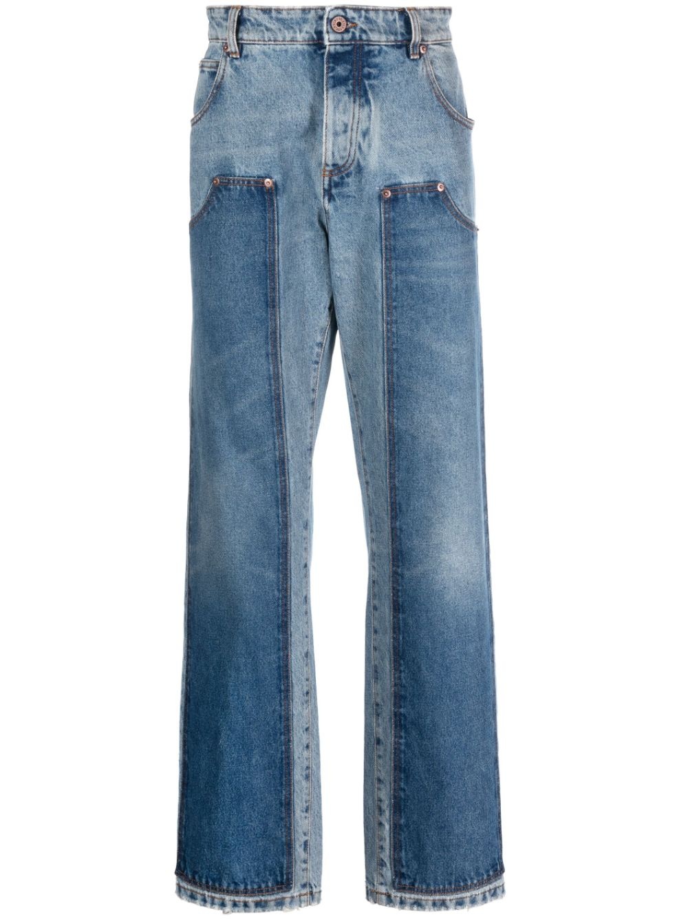 hybrid panelled straight-leg jeans - 1