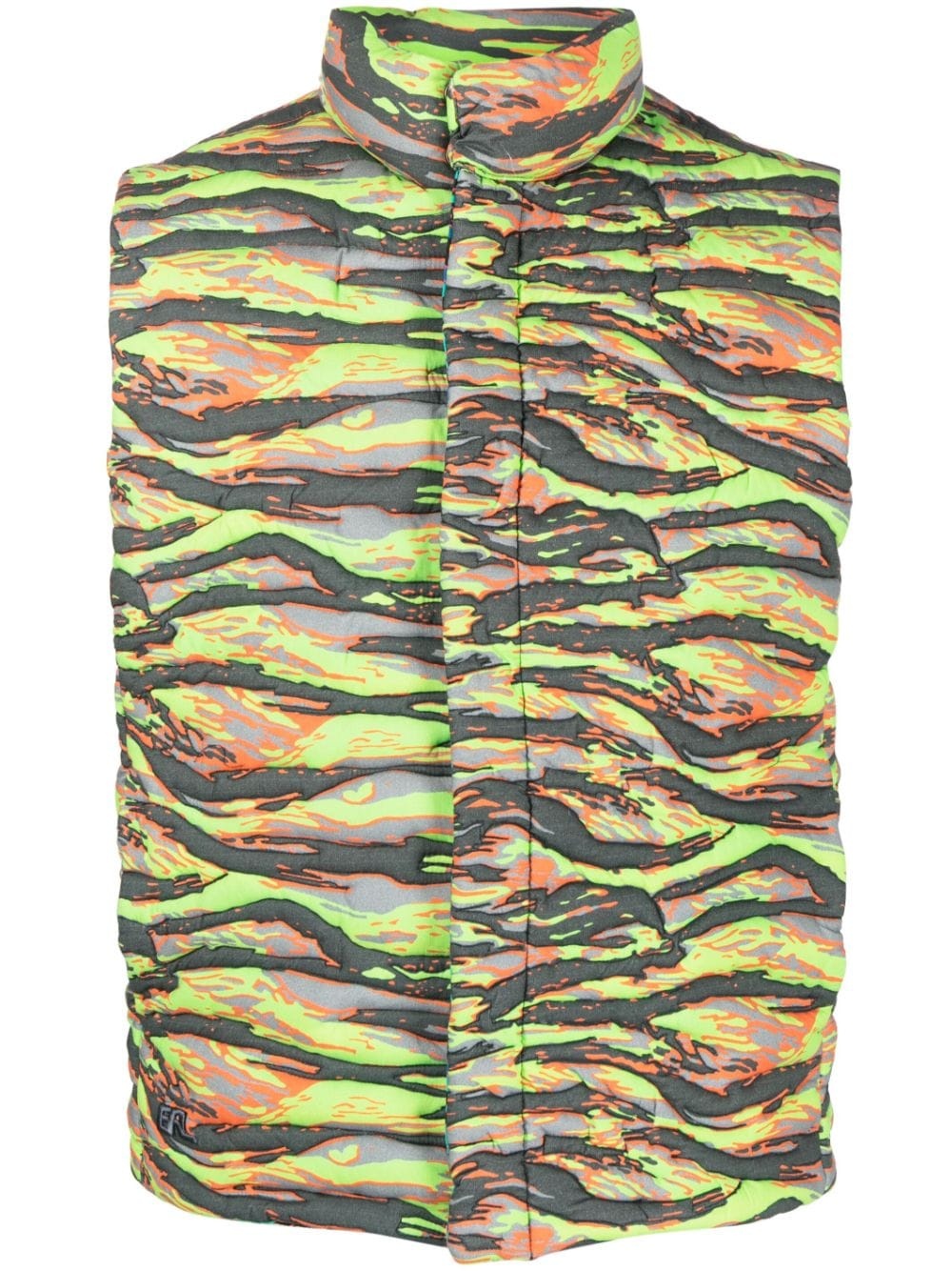camouflage-print quilted puffer gilet - 1