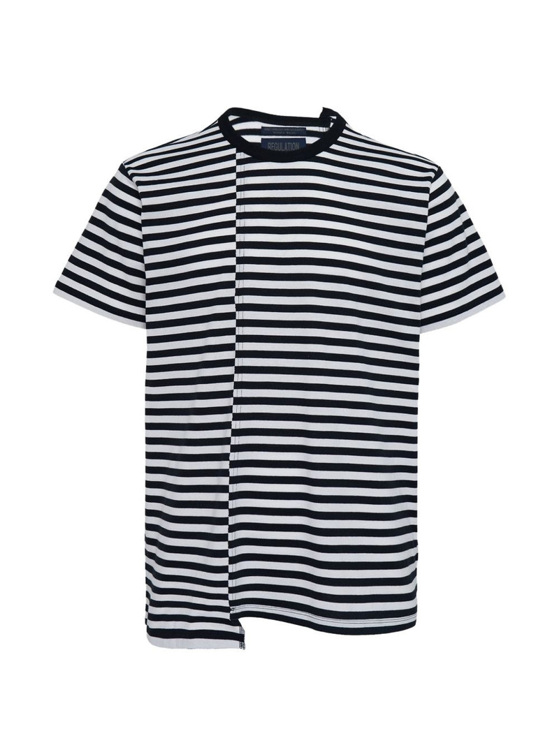 paneled striped short-sleeve T-shirt 1