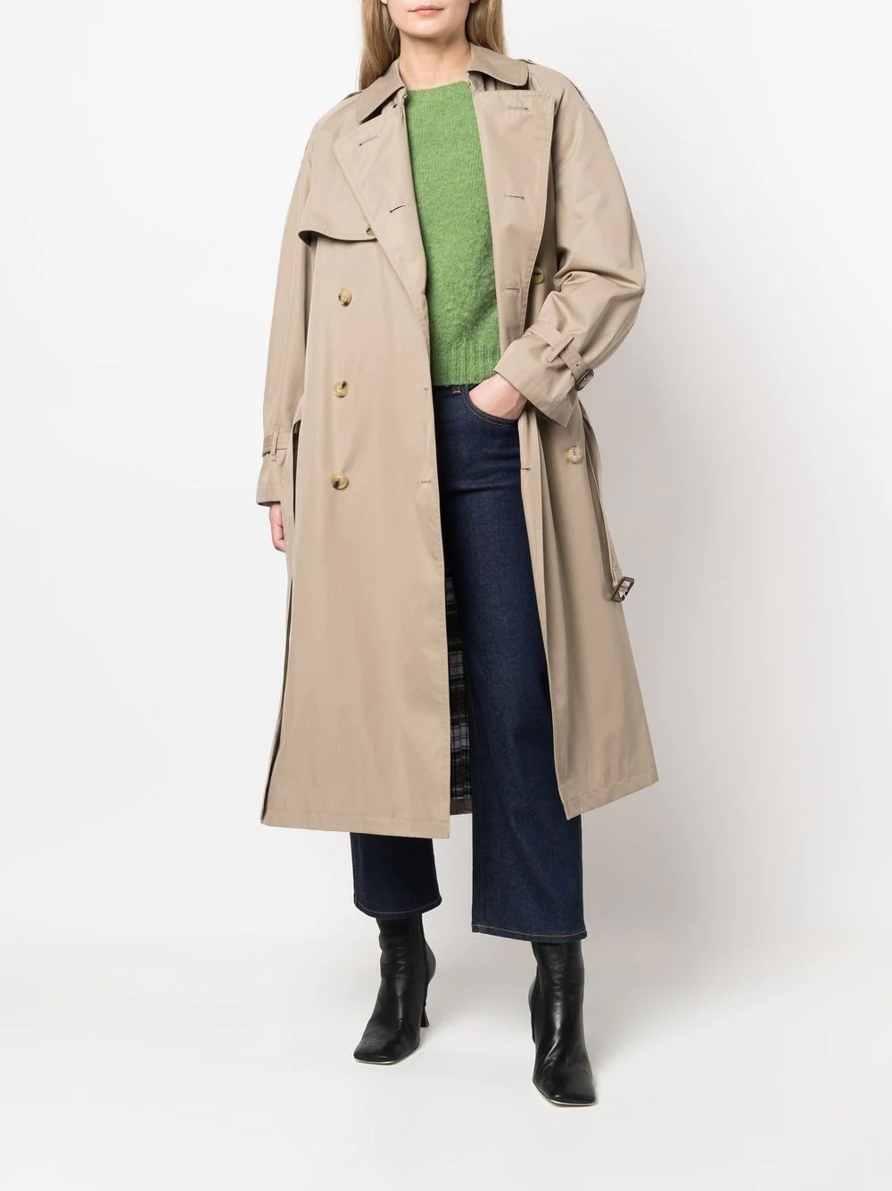 JAMIE Sand Gabardine Cotton Trench Coat - 2