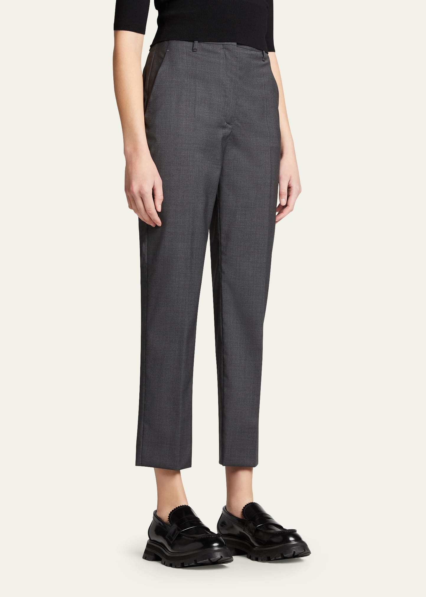 Cropped Wool Trousers - 4