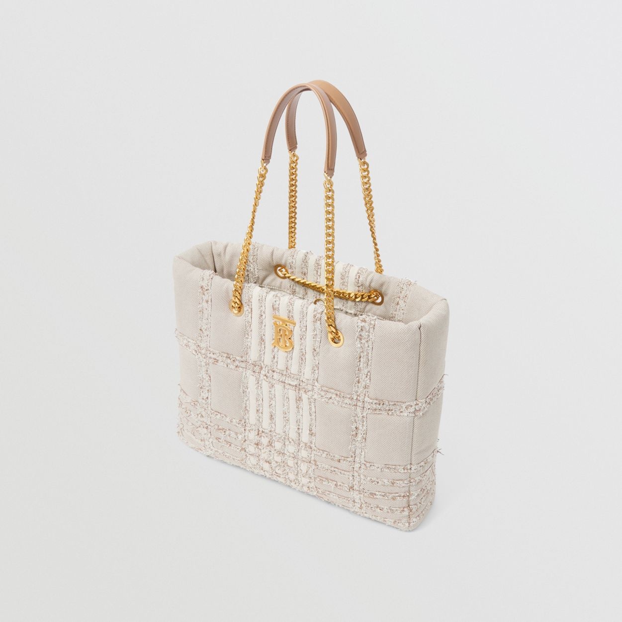 Medium Needle Punch Check Canvas Lola Shopper Bag - 4