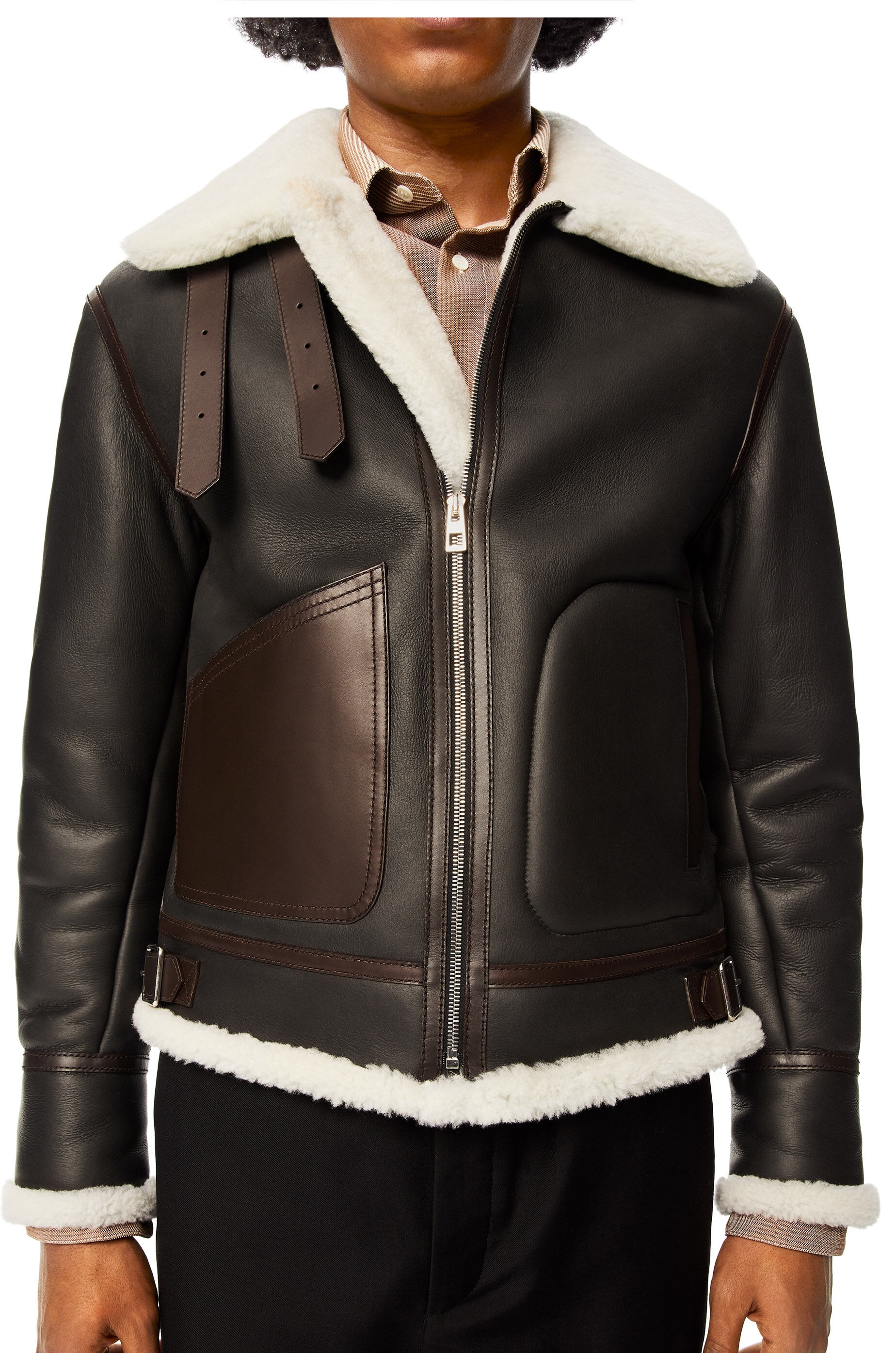 Aviator jacket in shearling - 5