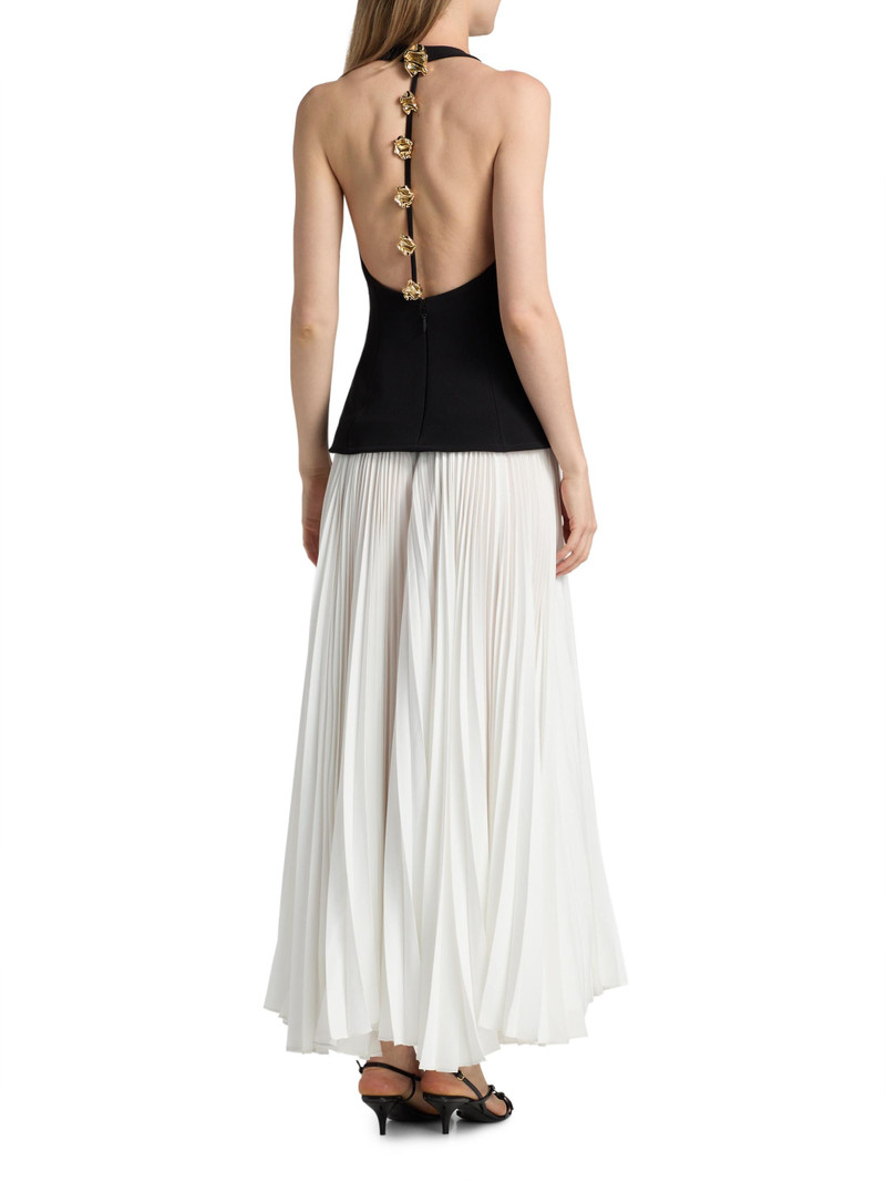 Women's Minhall Pleated A-Line Maxi Dress - Ivory And Black 5