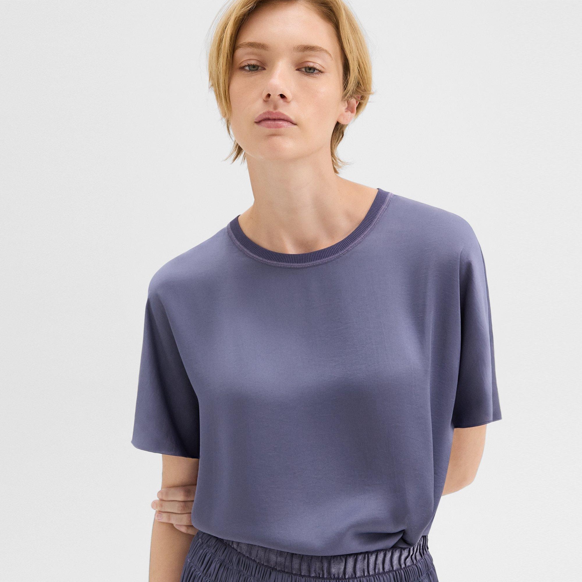 Dolman Sleeve Tee in Recycled Satin - 5