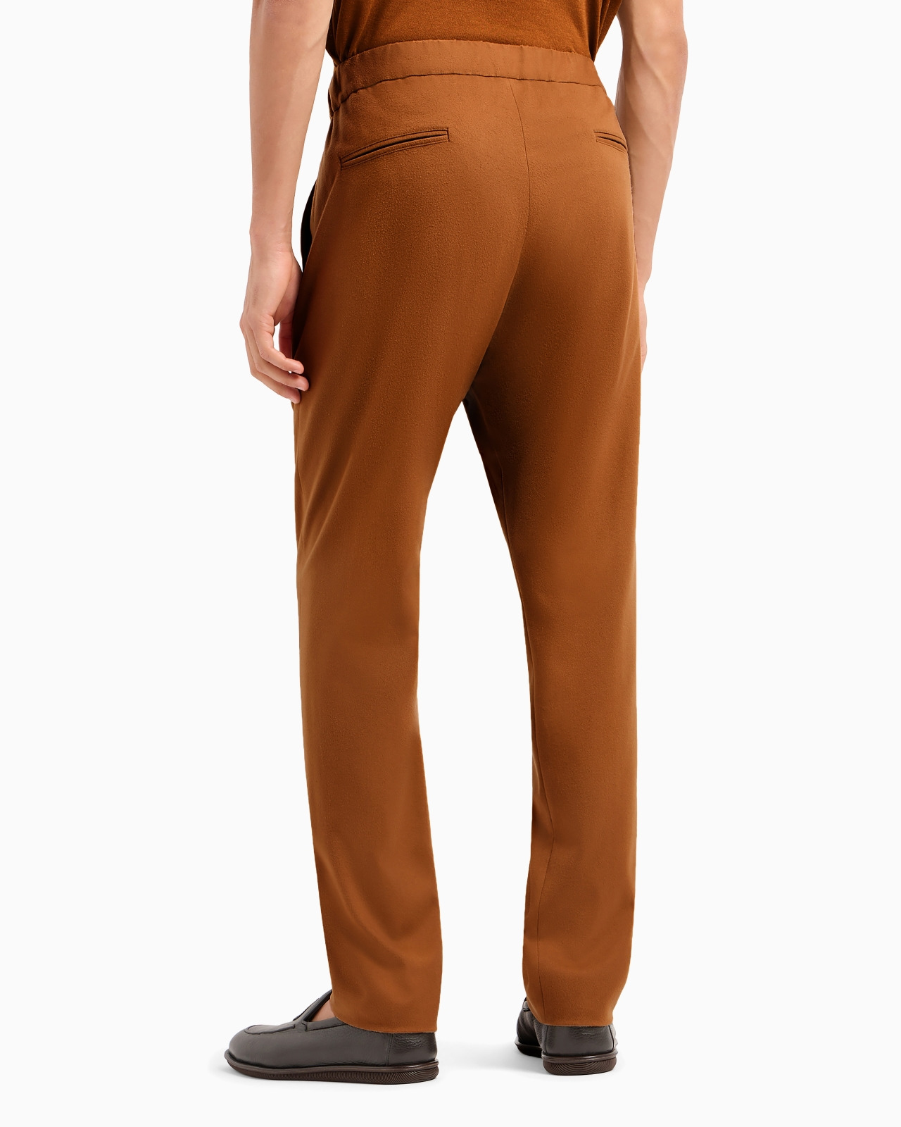 GIORGIO ARMANI VICUÑA ONE-PLEAT TROUSERS IN PURE VICUÑA CHEVRON FABRIC - 3