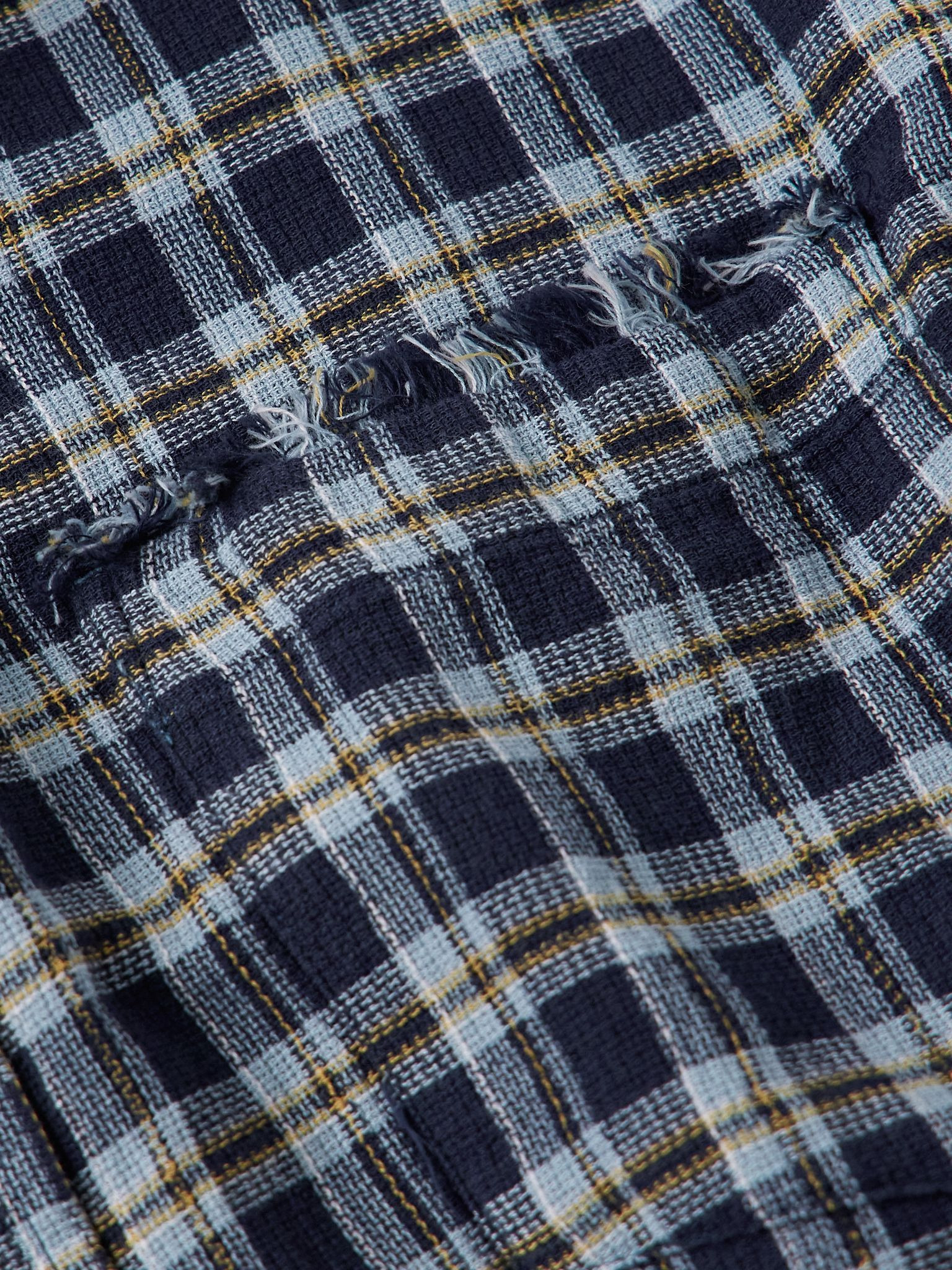 Dune Checked Cotton Shirt Navy - 4