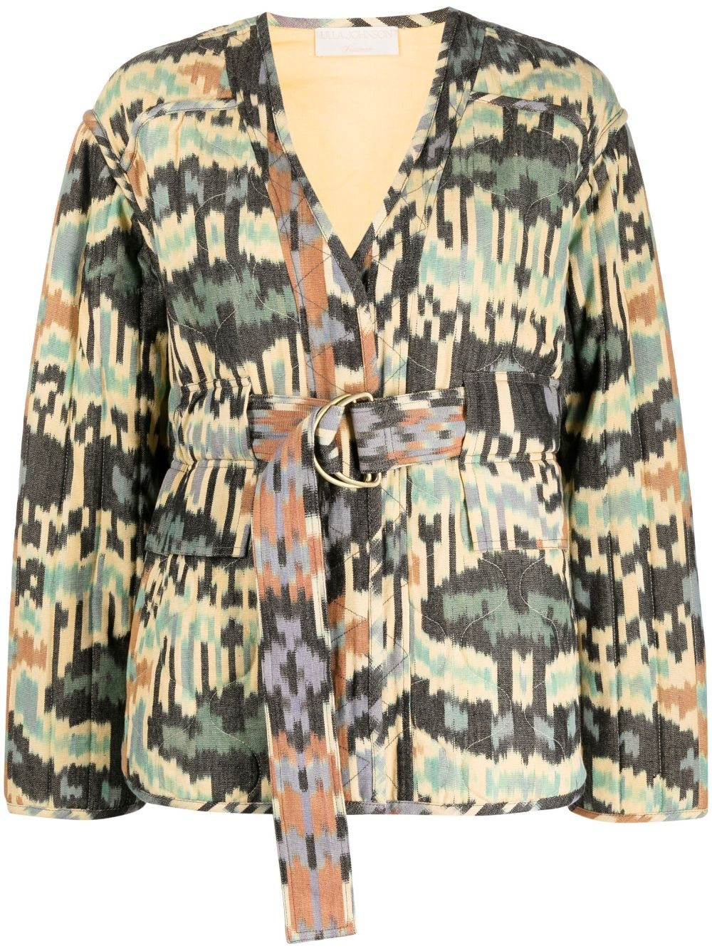 Lakshmi graphic-print belted jacket - 1