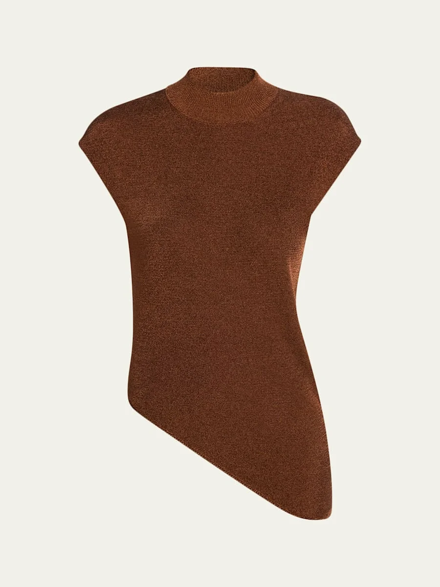 Edith Asymmetric Mock-Neck Top - 1