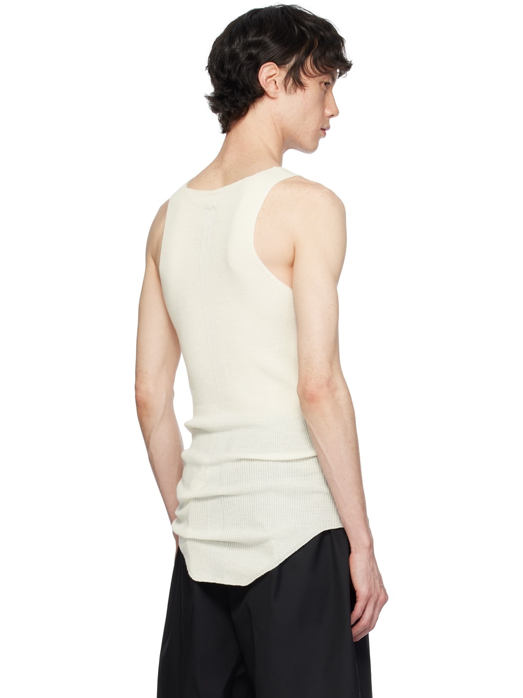 Off-White Ribbed Tank Top - 3