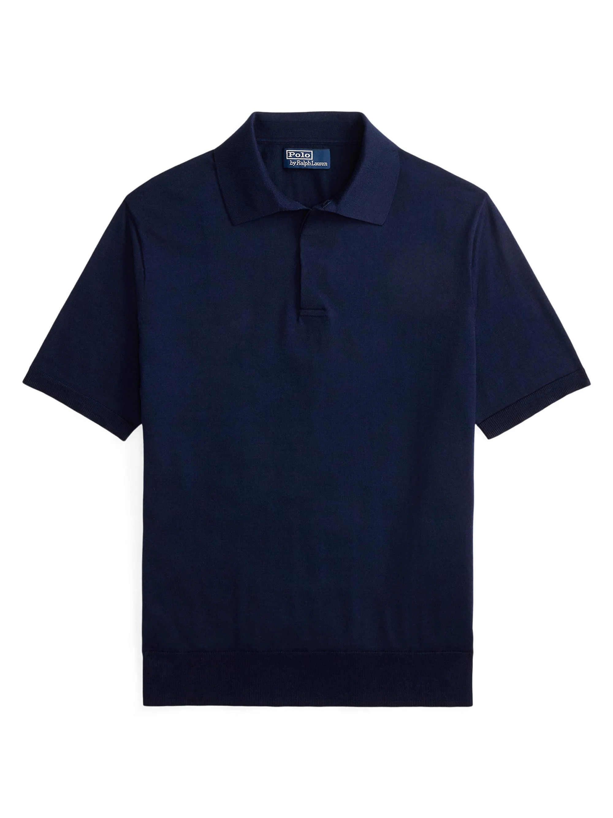 Men's Cutaway Collar Cotton Polo Shirt - Bright Navy - 1