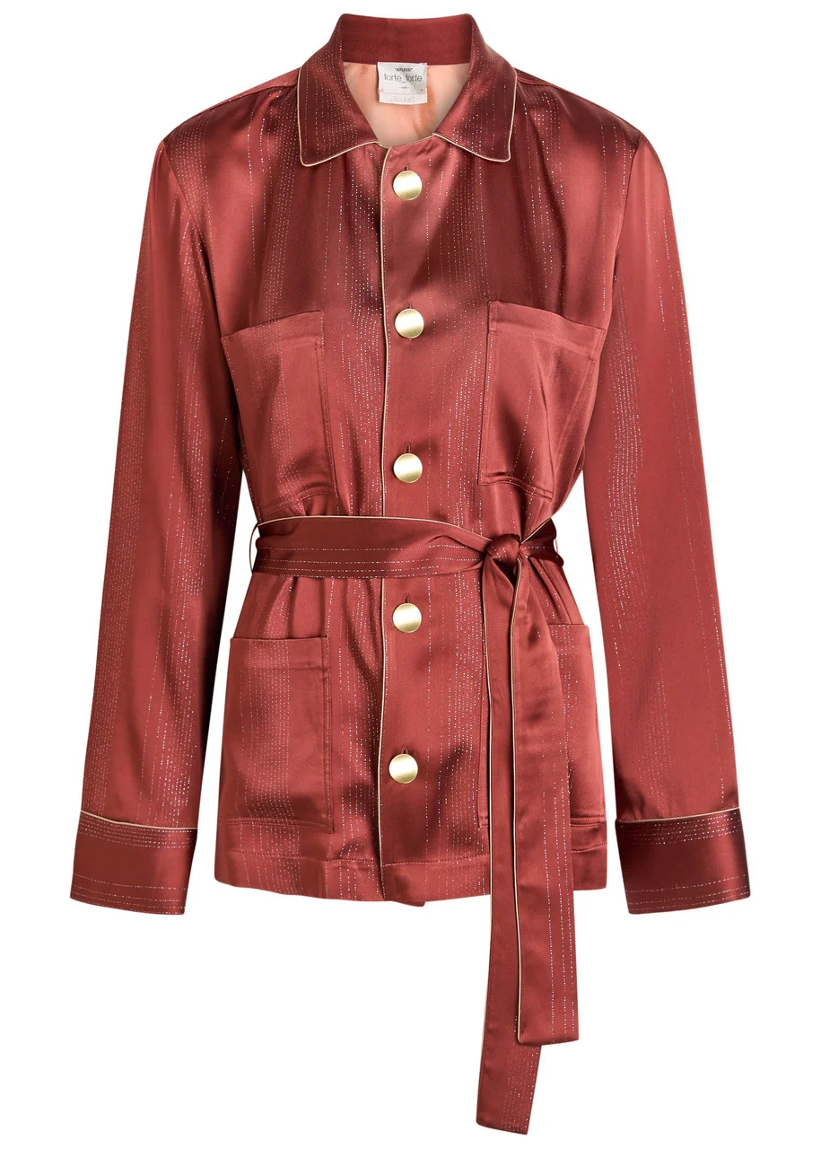 Forte_forte Metallic Satin Shirt Jacket - 1