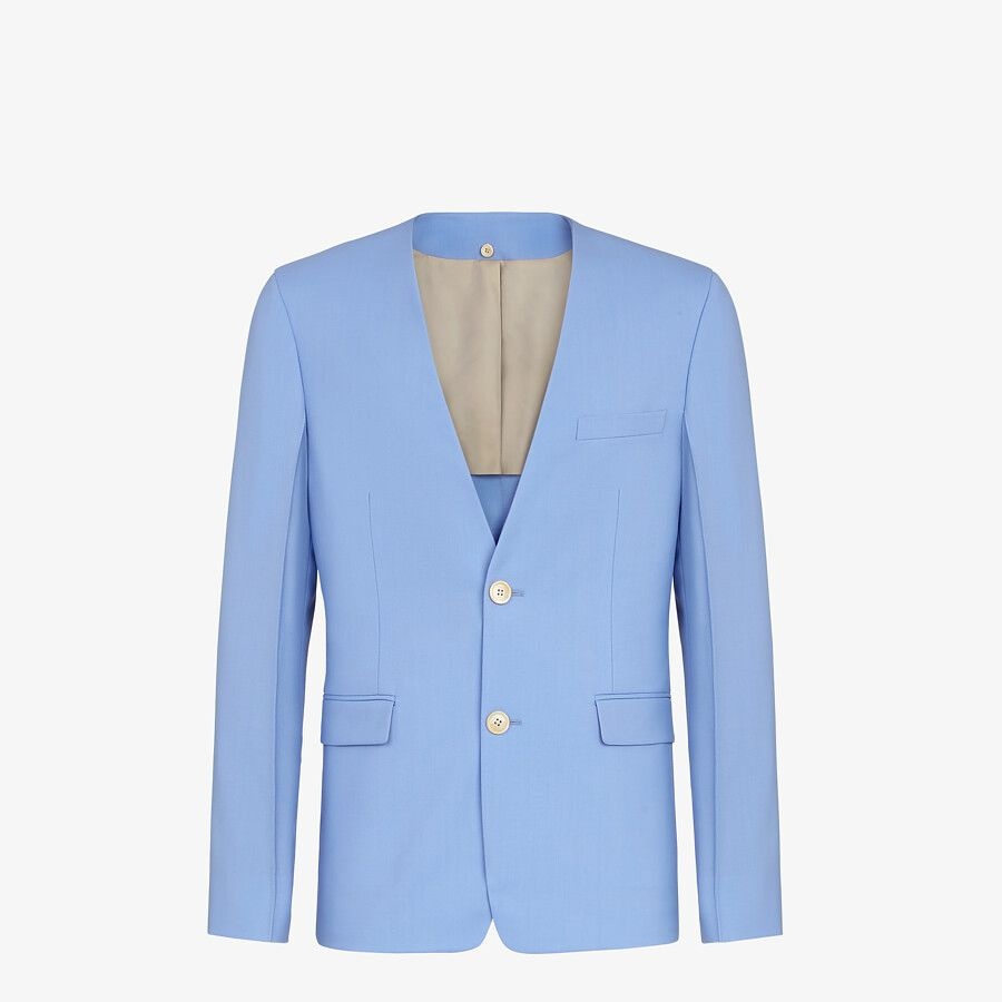 Light blue wool blazer - 6