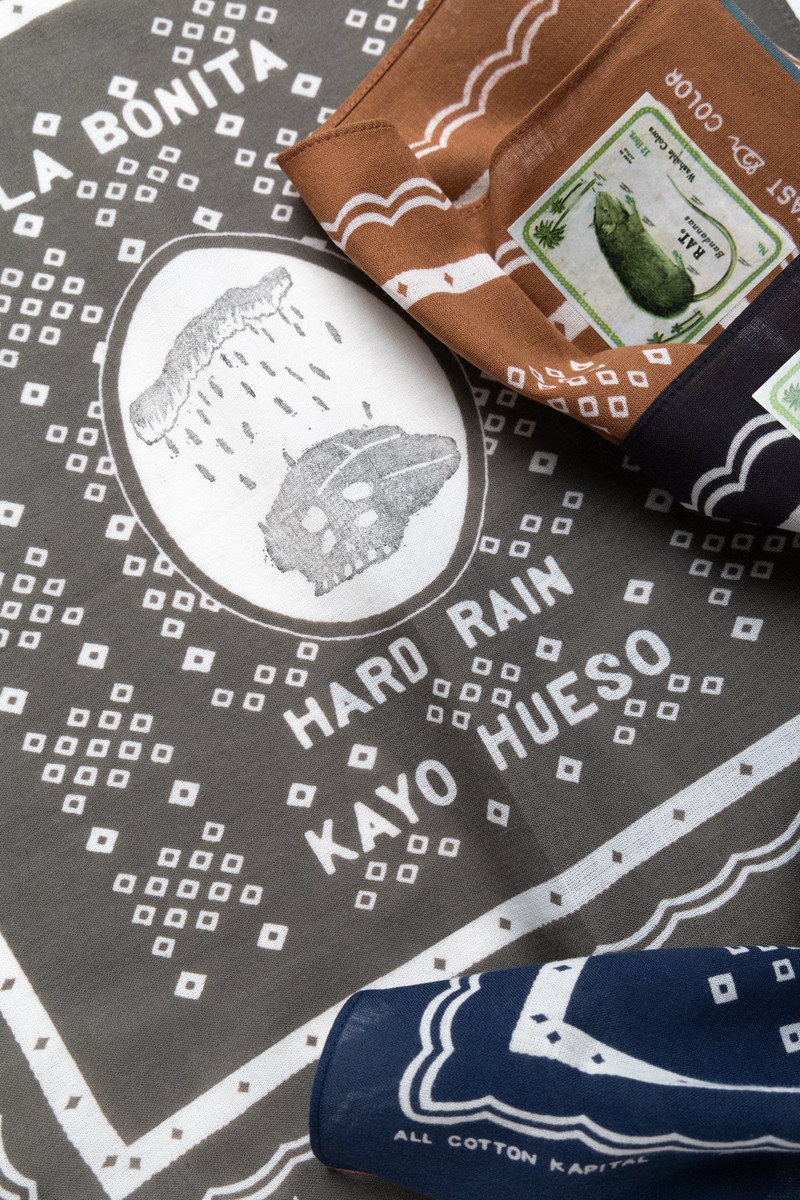 Fastcolor Selvedge Bandana (POLKA DOTS HARD RAIN) 15x15 7