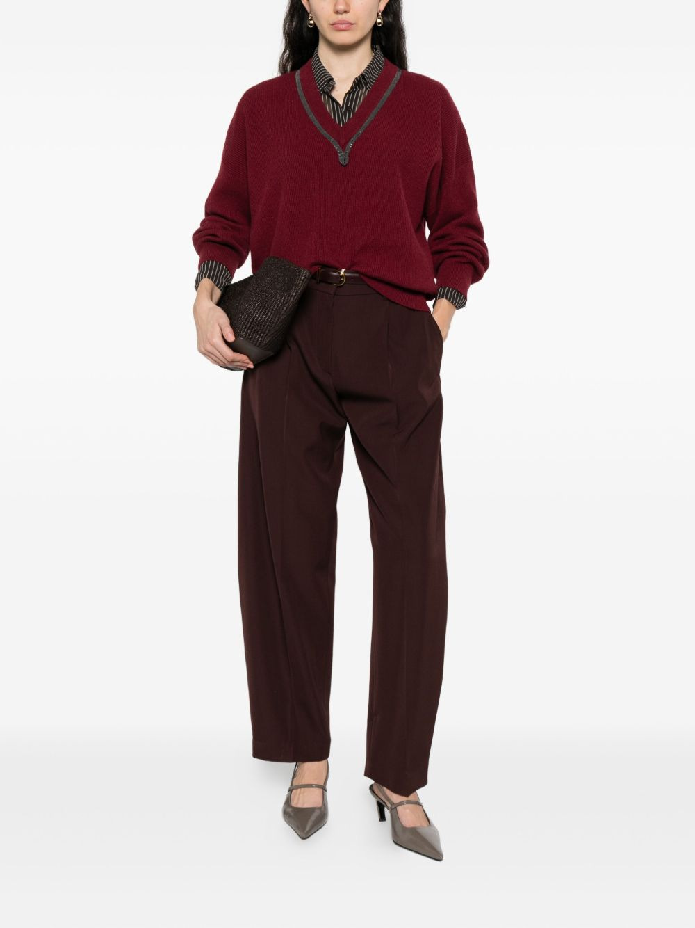 pleated-details trousers - 2