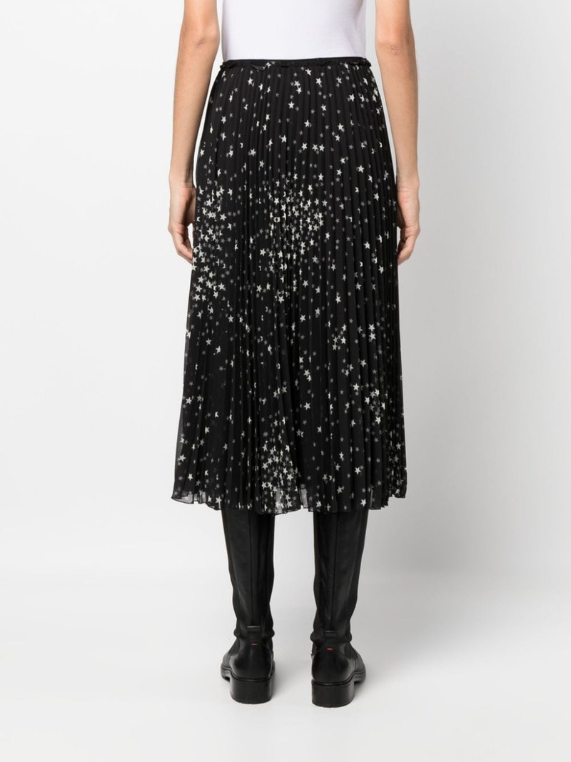 Cosmostar-print pleated midi skirt 4