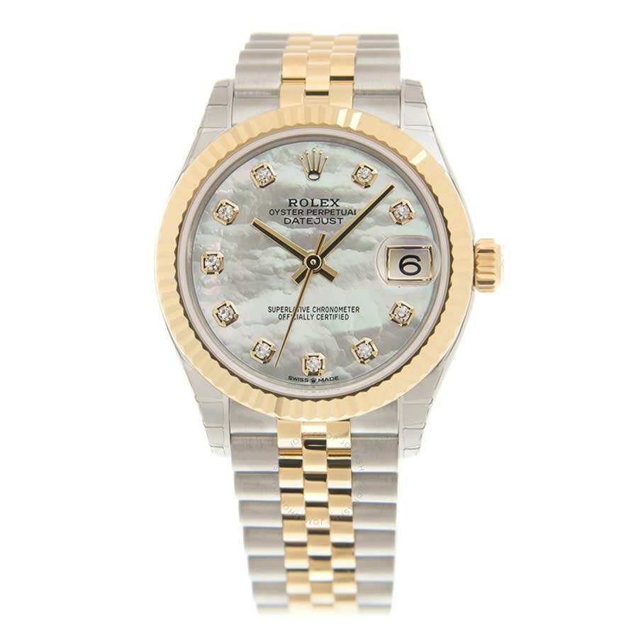 Rolex Datejust 31 Mother of Pearl Diamond Dial Automatic Ladies Steel and 18kt Yellow Gold Jubilee W - 3