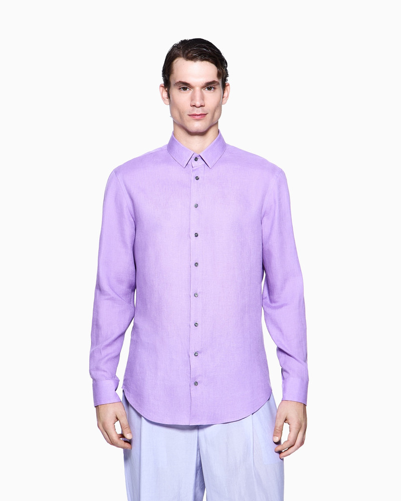 GIORGIO ARMANI REGULAR-FIT SHIRT IN LINEN outlook
