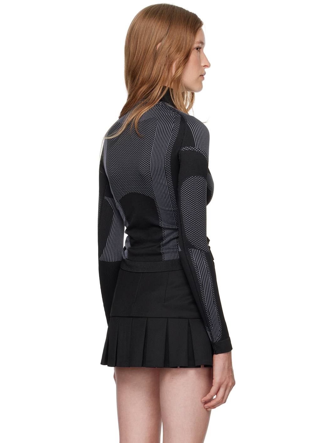 Black Sport Long Sleeve Sport Top - 3