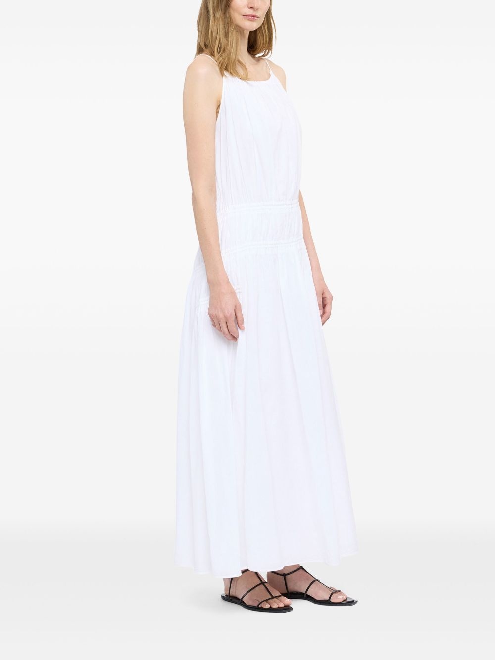 gathered scoop-back dress - 3