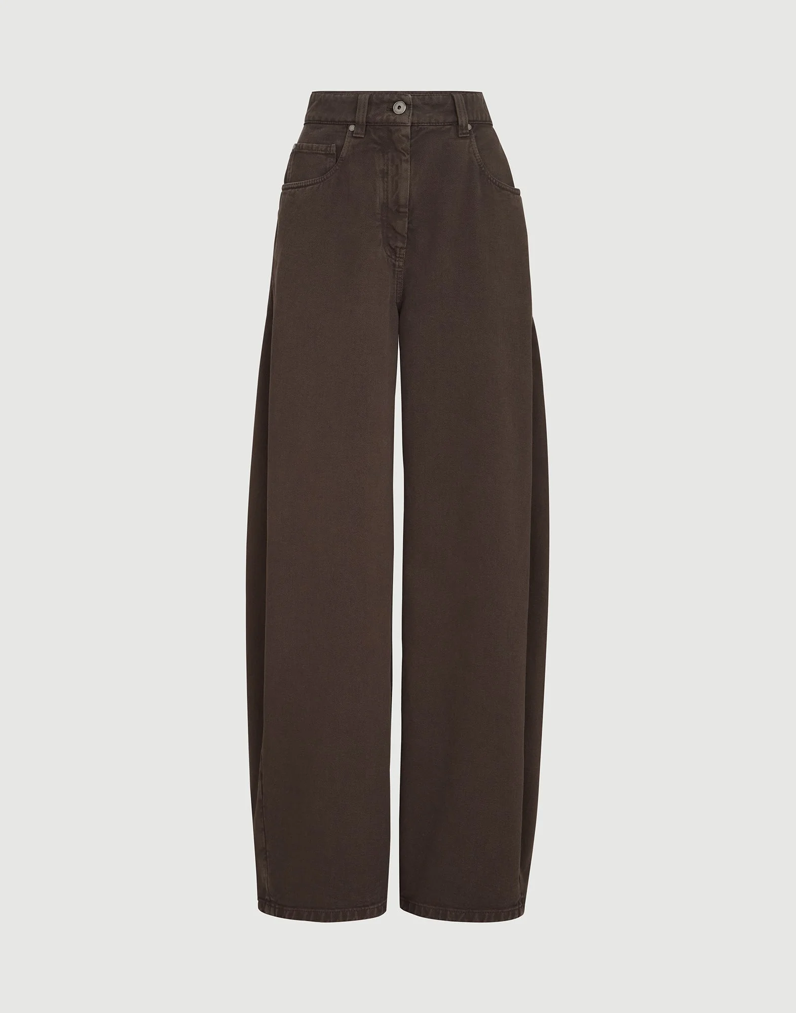 Dyed denim wide trousers with monili - 1