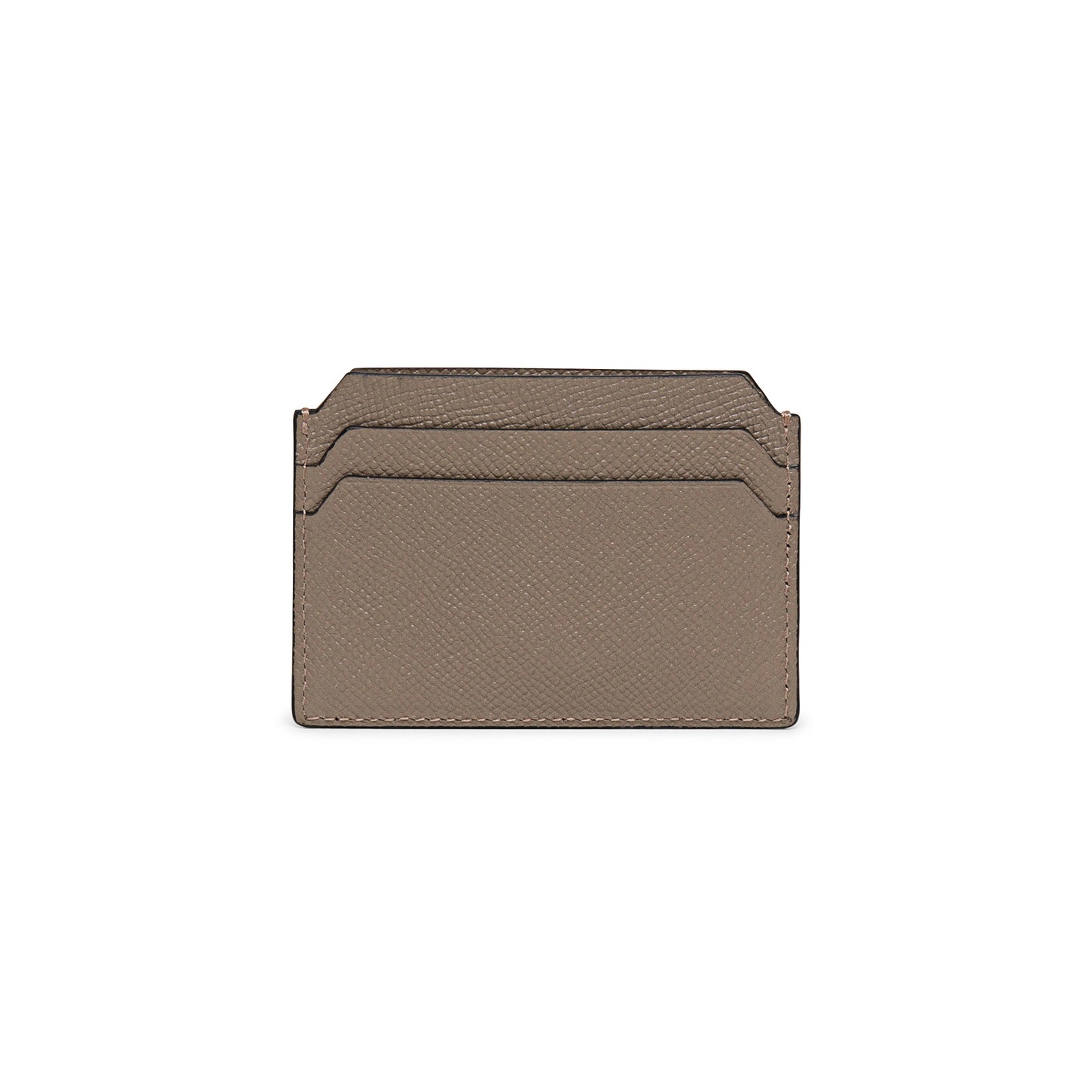 Beige saffiano leather credit card holder - 2