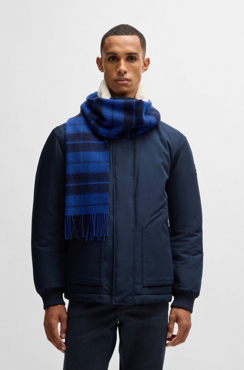 BOSS WOOL SCARF WITH TWISTED FRINGES outlook