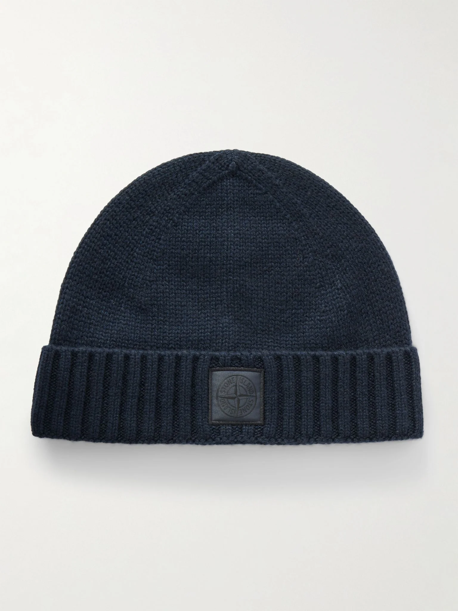 STONE ISLAND GHOST Logo-Appliquéd Cashmere Beanie Navy - 1