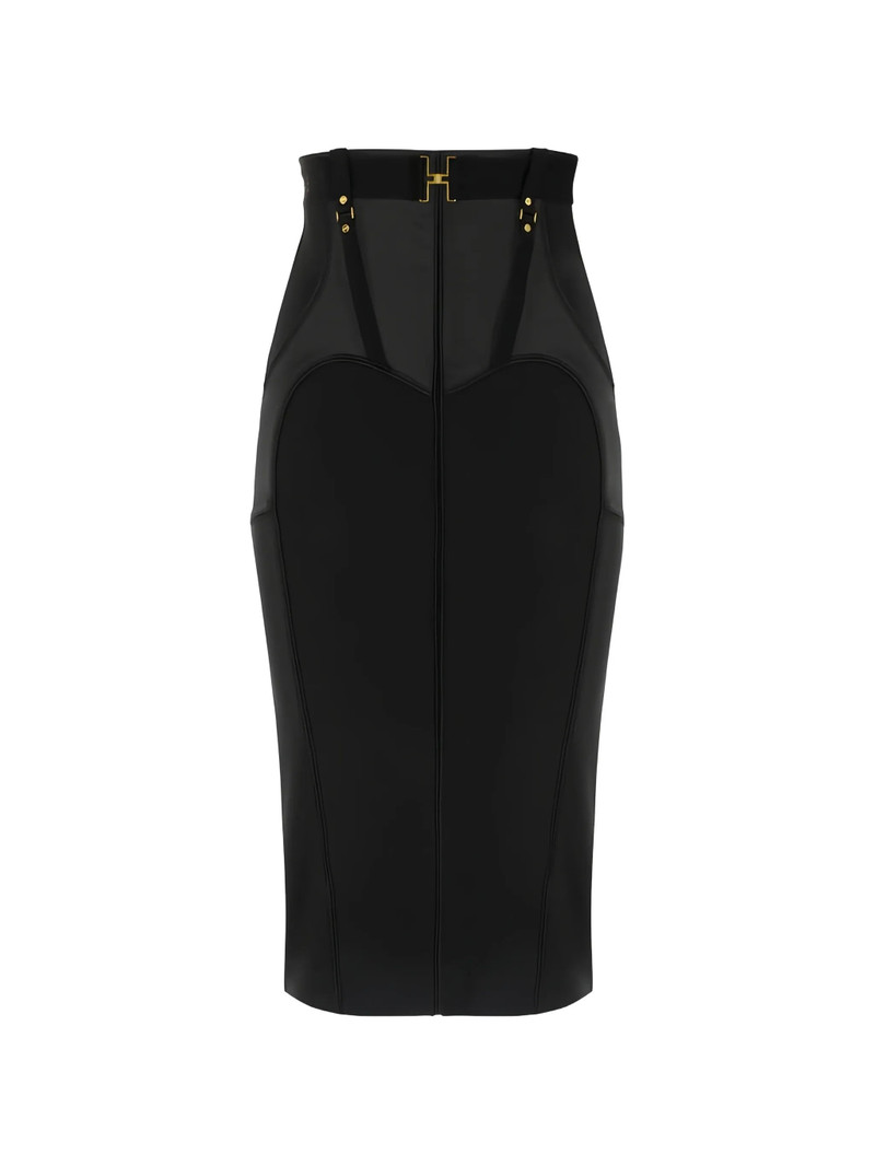 Elisabetta Franchi Bustier Metal Logo Belt Midi Skirt 1