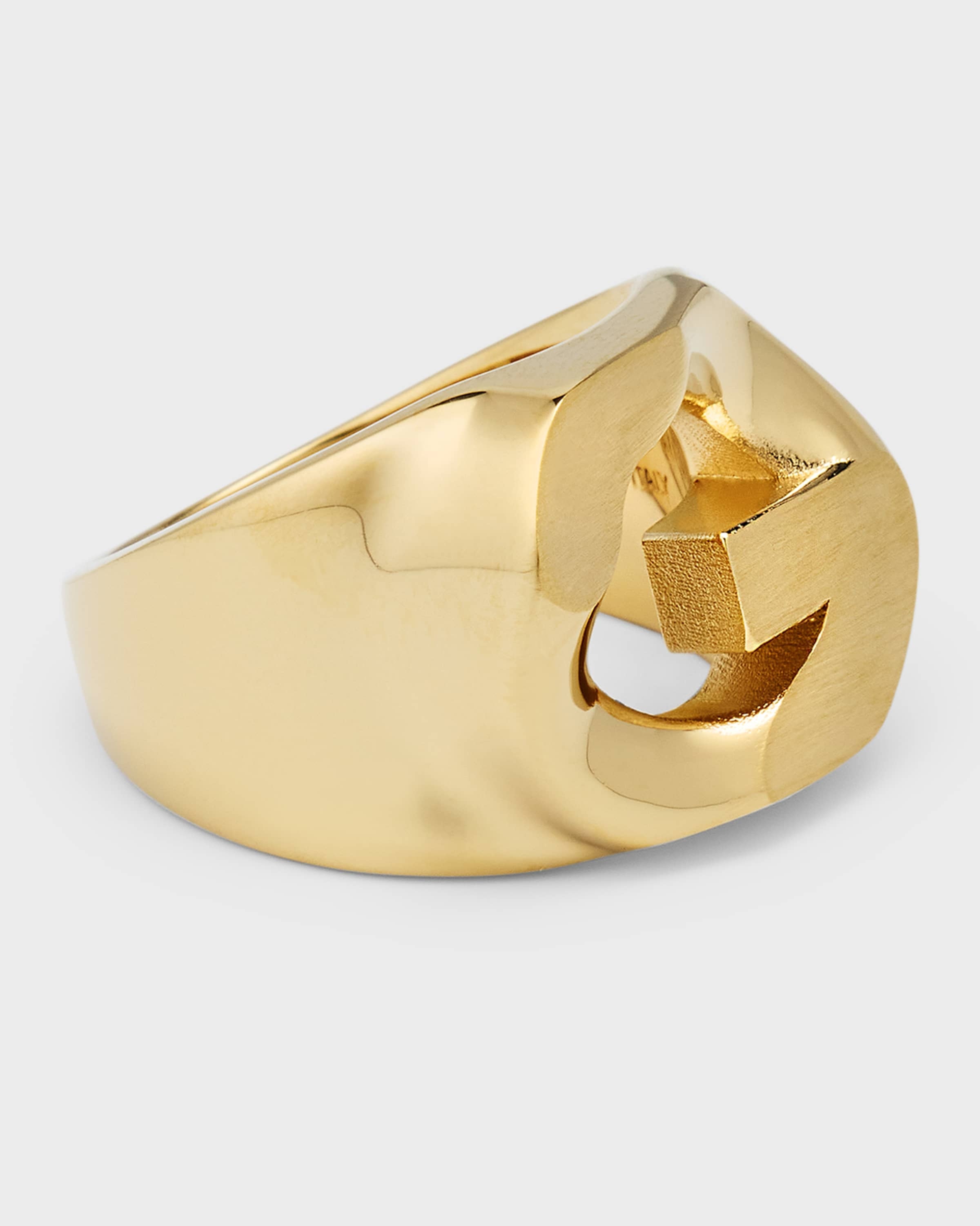 G Chain Signet Ring, Golden - 4