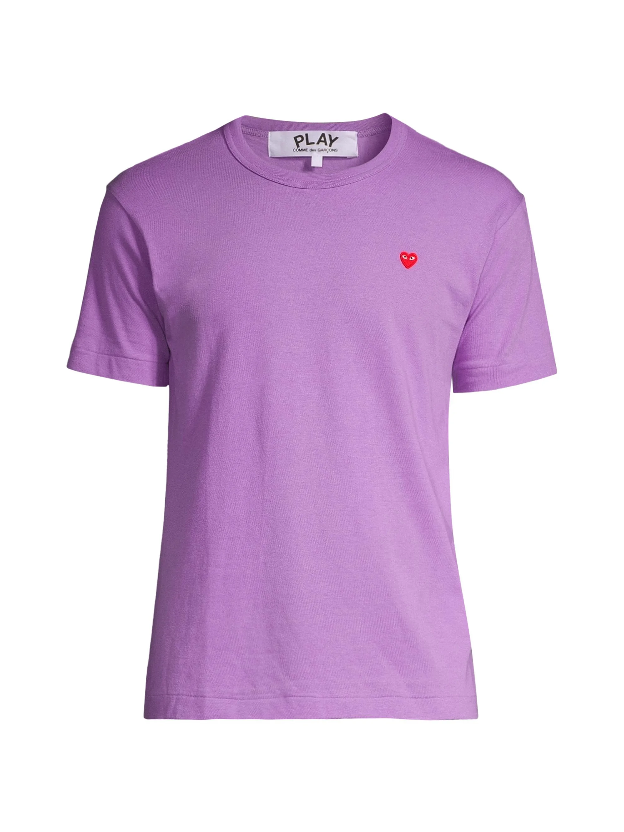 Men Small Heart Crewneck T-Shirt - Purple - 1
