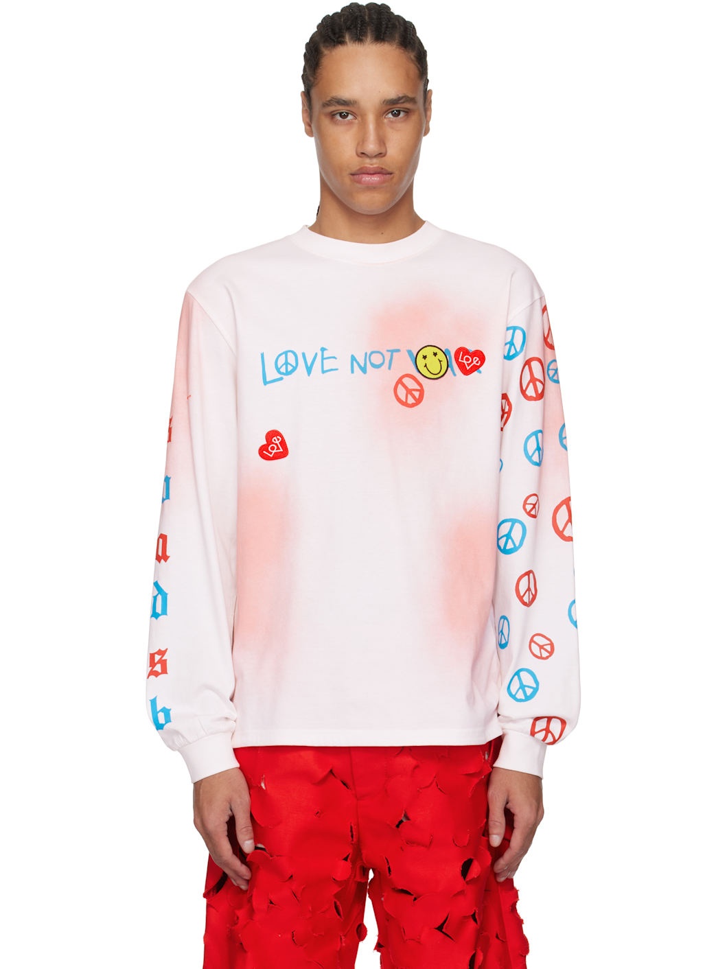 White & Pink Love L/S T-shirt - 1