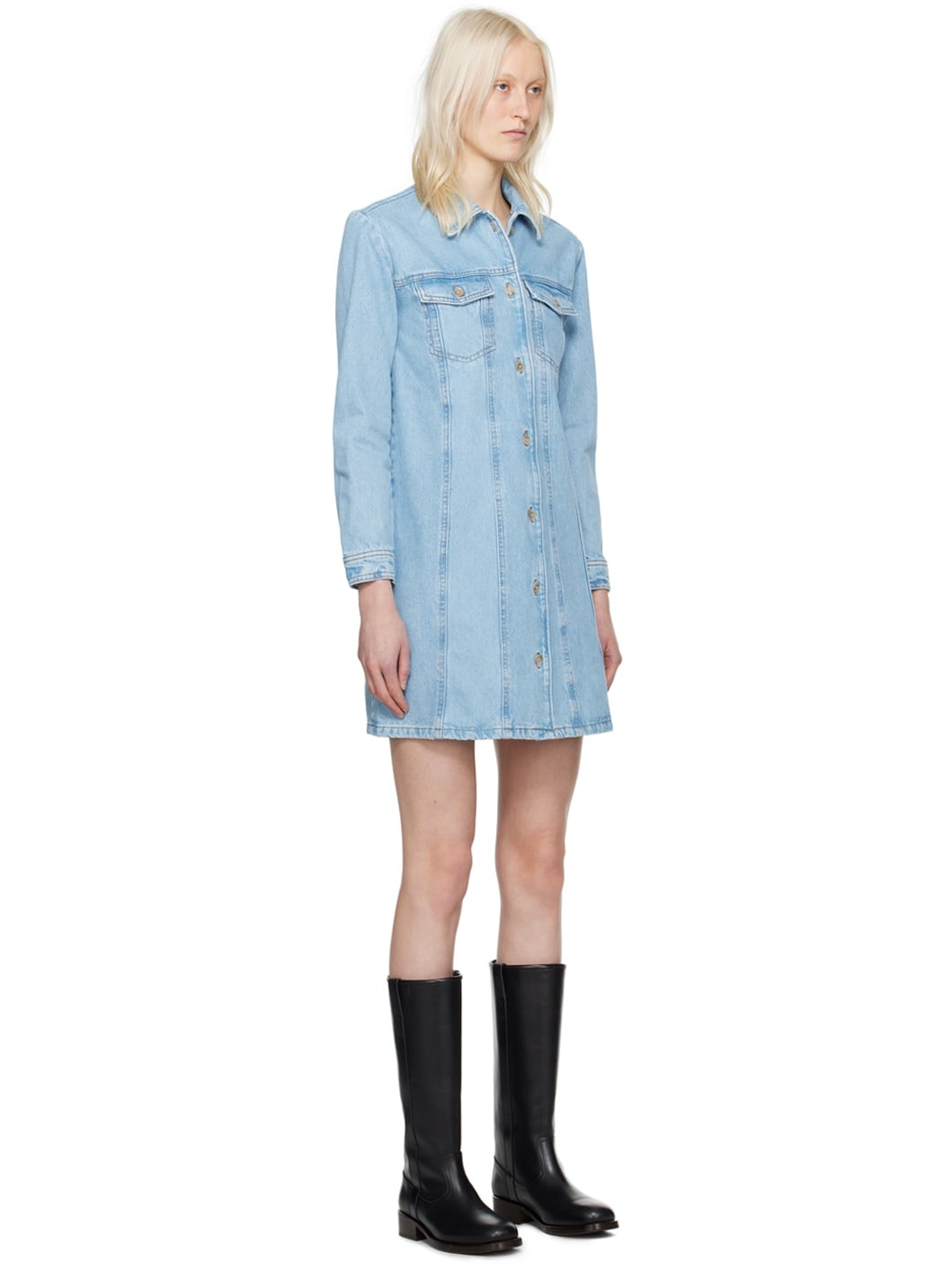 Blue Alpine Denim Minidress - 2