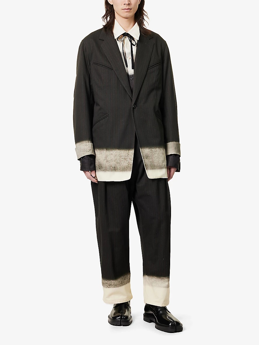 Gradient-design notched-lapel cotton jacket - 2