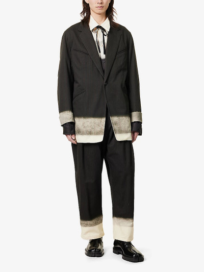 Maison Margiela Gradient-design notched-lapel cotton jacket outlook